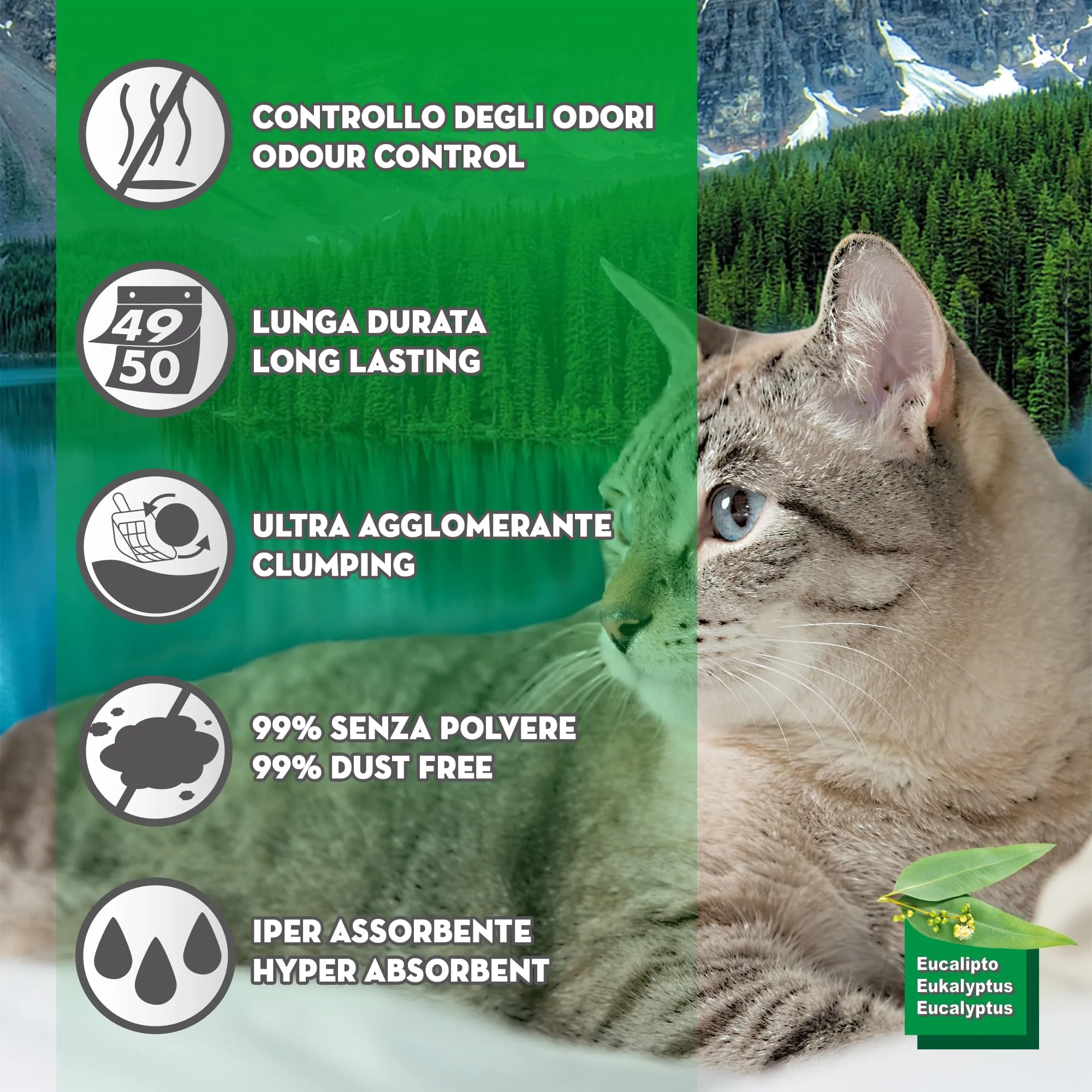 Croci Lettiera Supreme Clean Eucalipto, 10 Kg - immagine 2