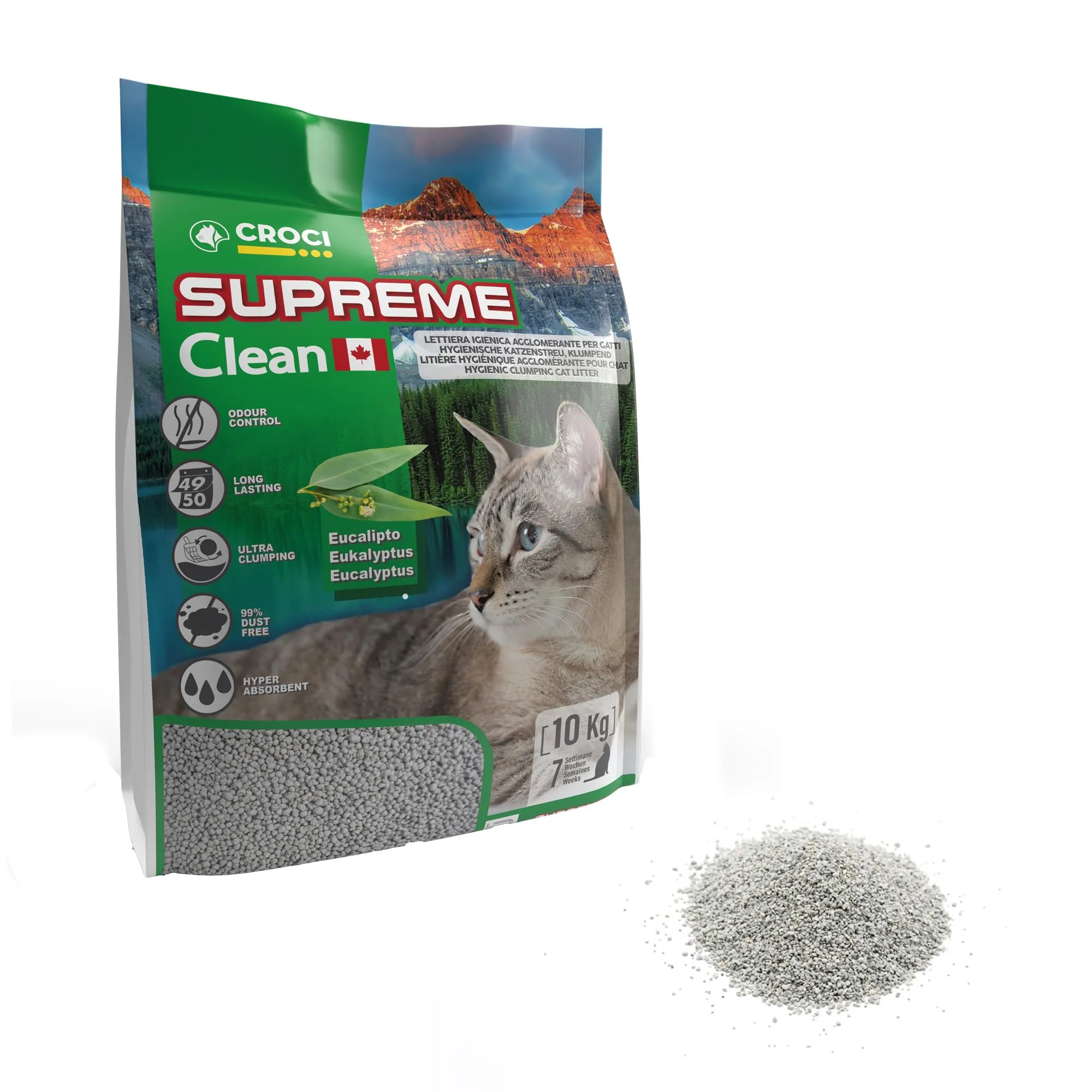 Croci Lettiera Supreme Clean Eucalipto, 10 Kg - immagine 3