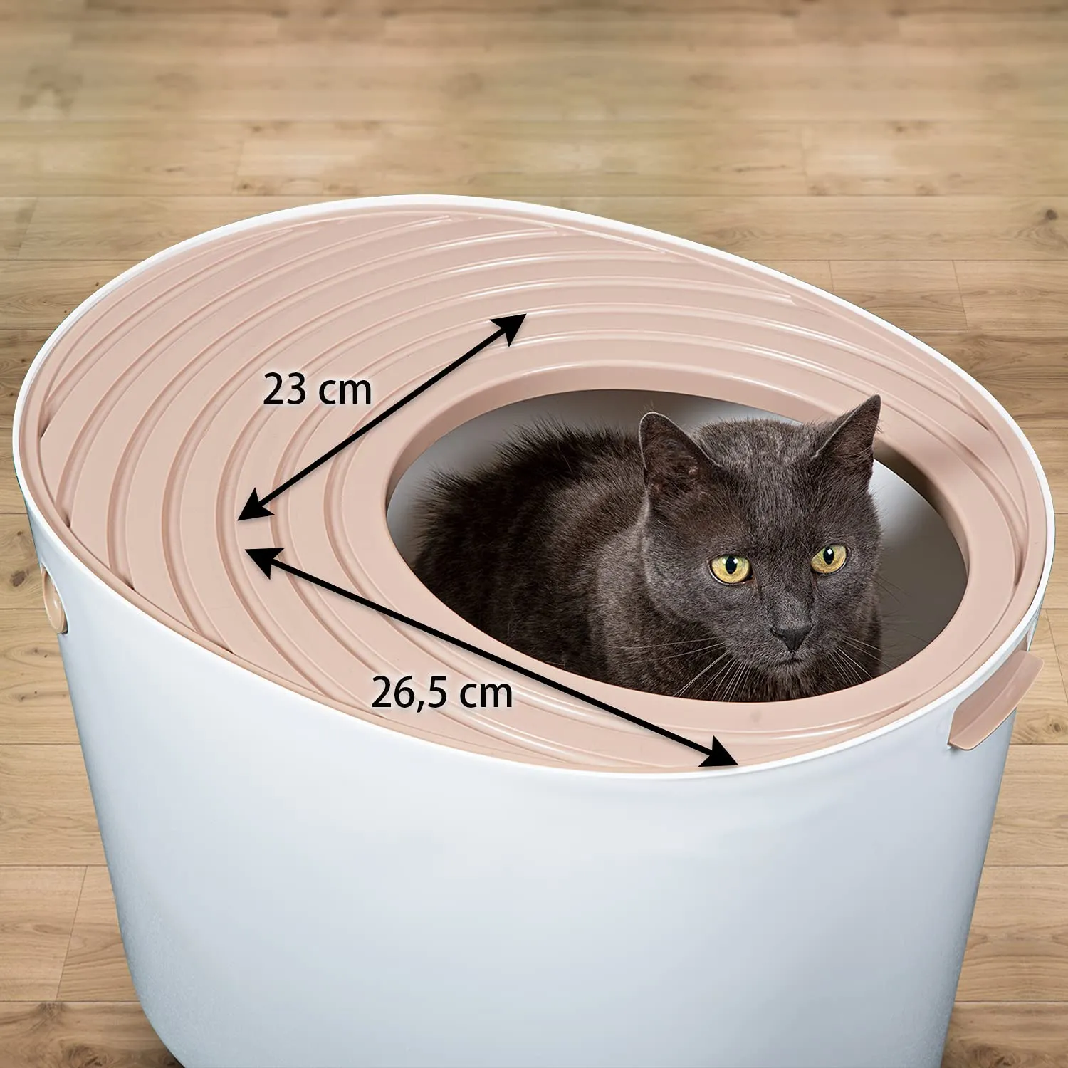 Iris Ohyama Lettiera per Gatti Chiusa con Ingresso Top e Pala, Beige, Grande, PUNT-530 - immagine 2