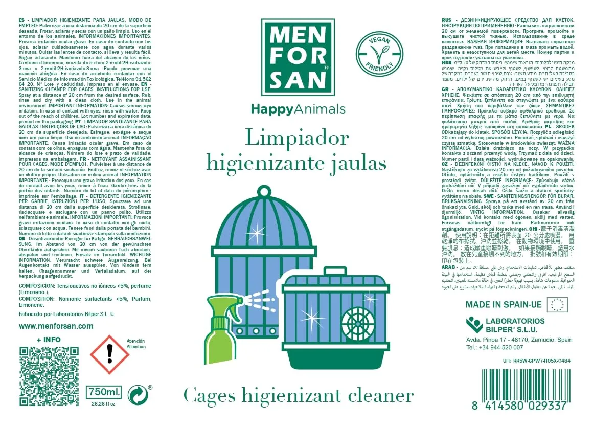 Menforsan Detergente per Gabbie di Uccelli, 750ml - immagine 2