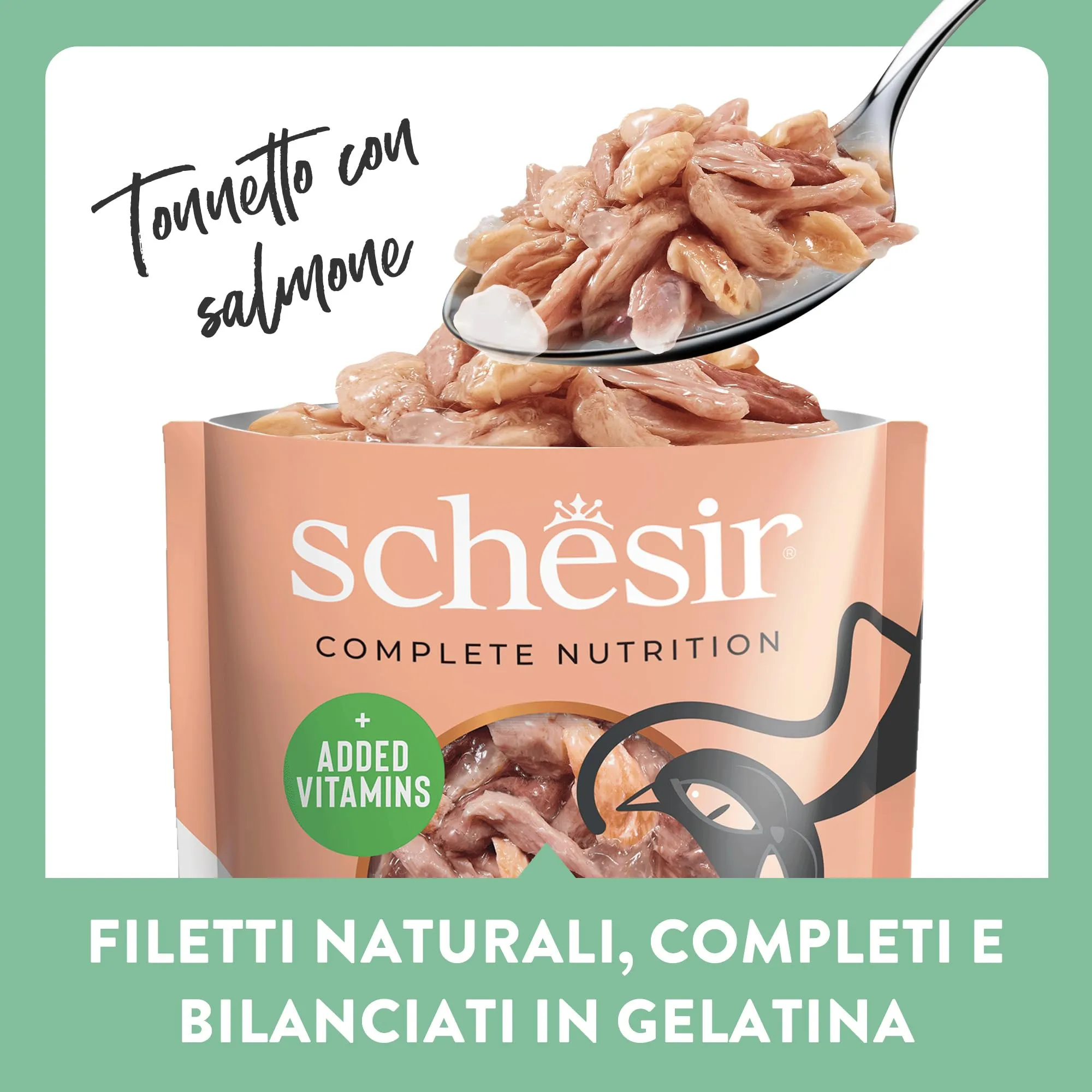 Schesir Tonnetto con Salmone in Gelatina, Alimento Umido Completo per Gatti, 6 x 85g - immagine 4
