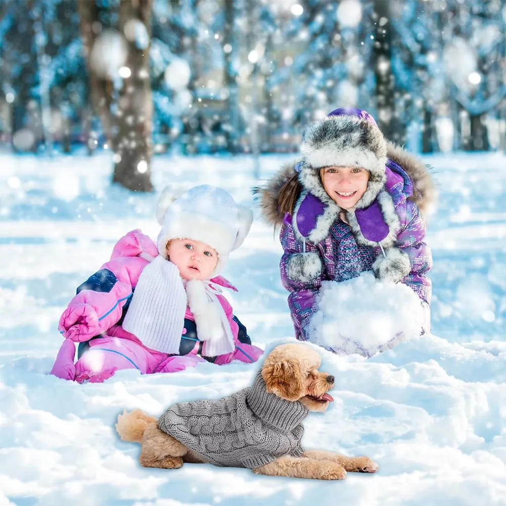 Myluatye Maglioncino a Maglia con Collo Alto per Cani e Gatti, Grigio, Taglia L - immagine 6