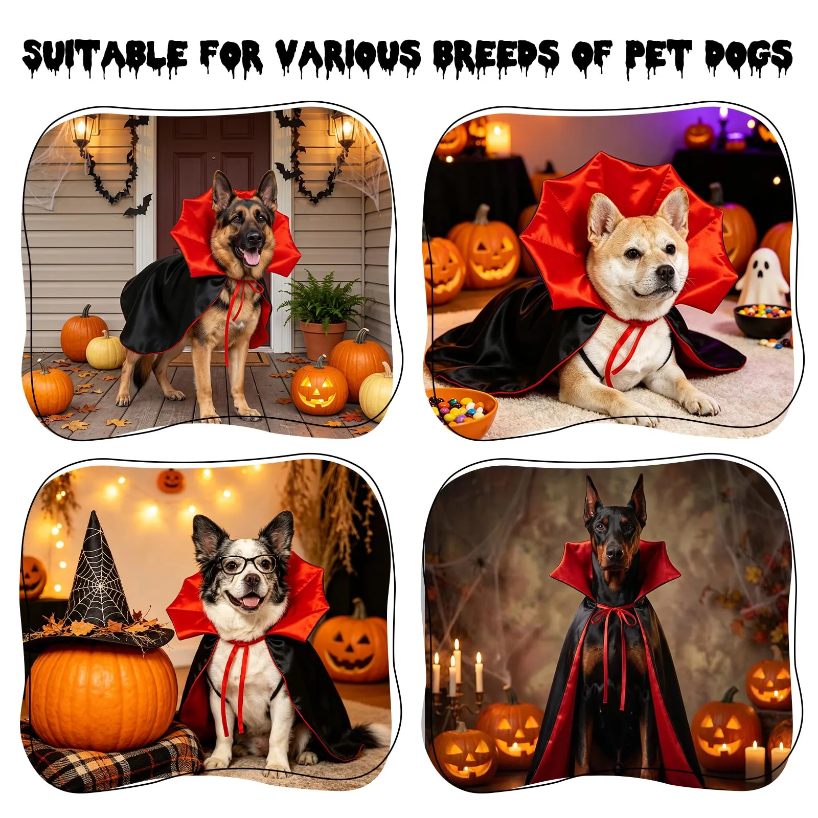 JOZMMZEOOA Mantello Costume Halloween per Cani (L) - immagine 7