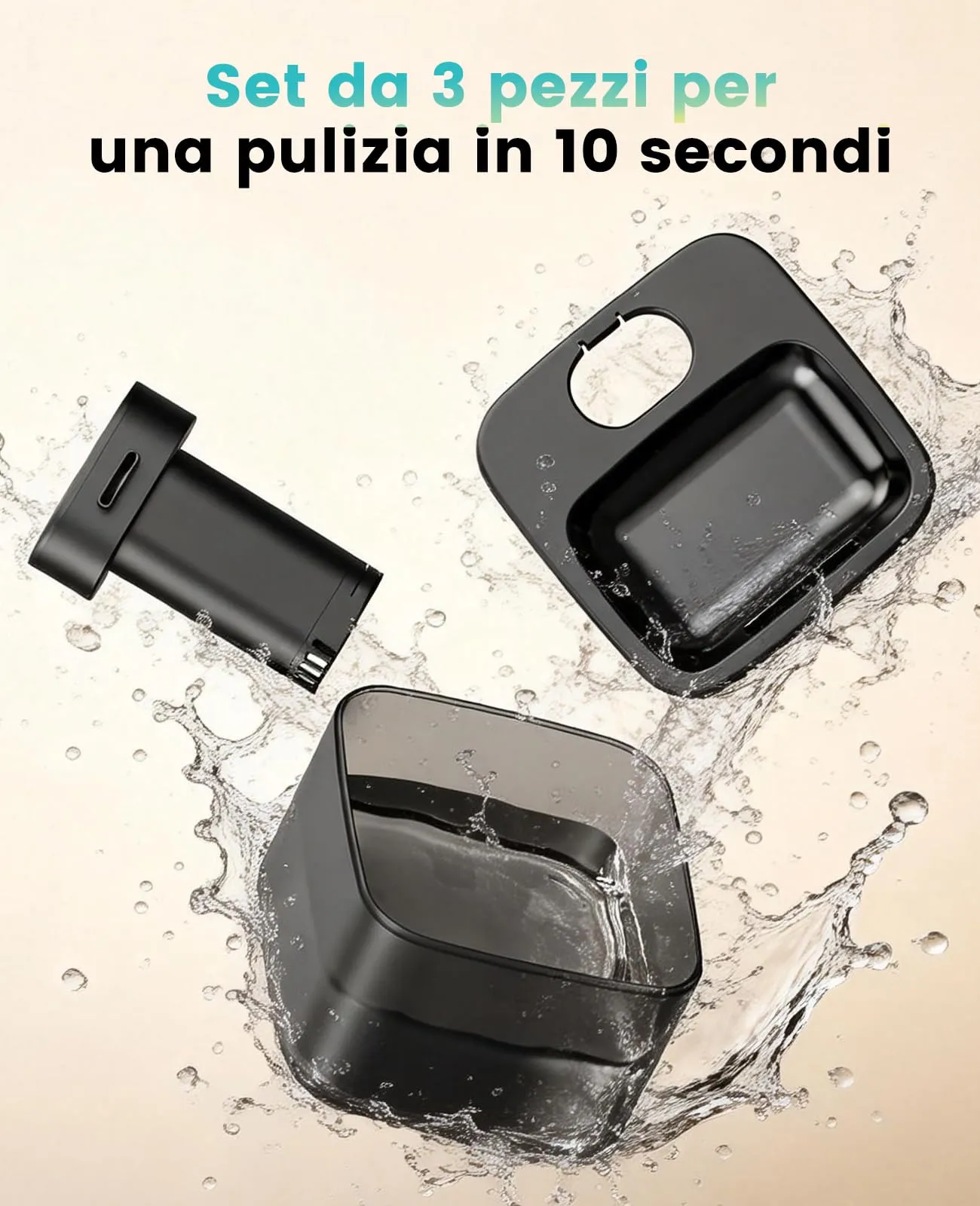 oneisall Fontana per Gatti Senza Fili 2,2 L con 6 Filtri e 6 Spugne - immagine 8
