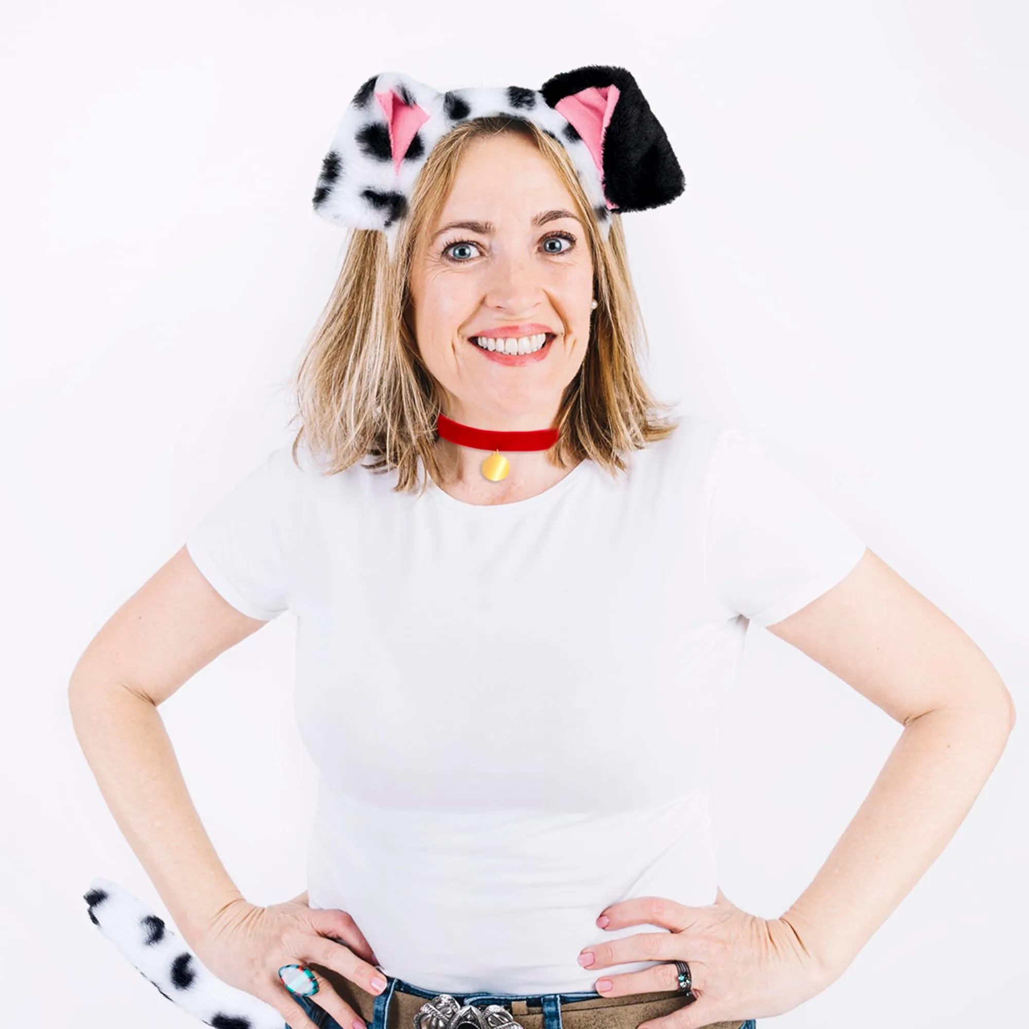 YUNHENTONG Set Accessori Costume da Dalmata per Adulti, 3 Pezzi - immagine 5