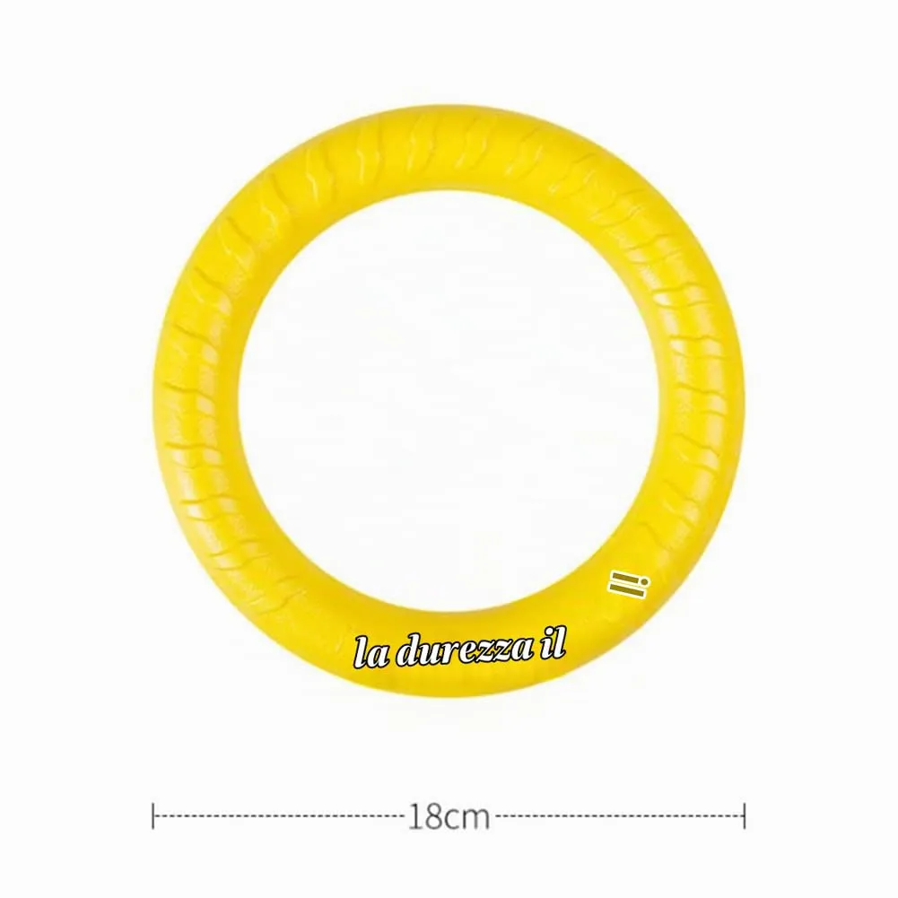 QEEROYO Anello per Morso e Giochi Galleggianti per Cani, Frisbee Interattivo, Giallo - immagine 2