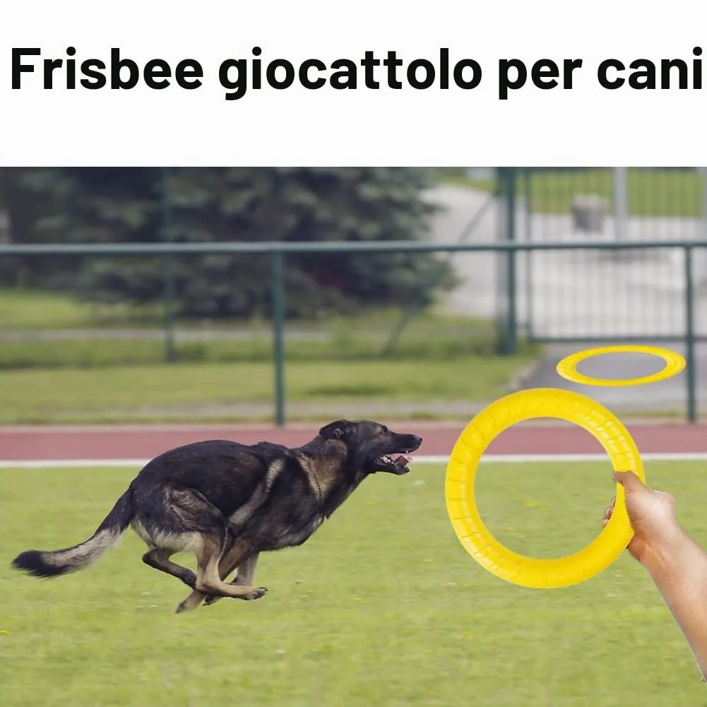 QEEROYO Anello per Morso e Giochi Galleggianti per Cani, Frisbee Interattivo, Giallo - immagine 7