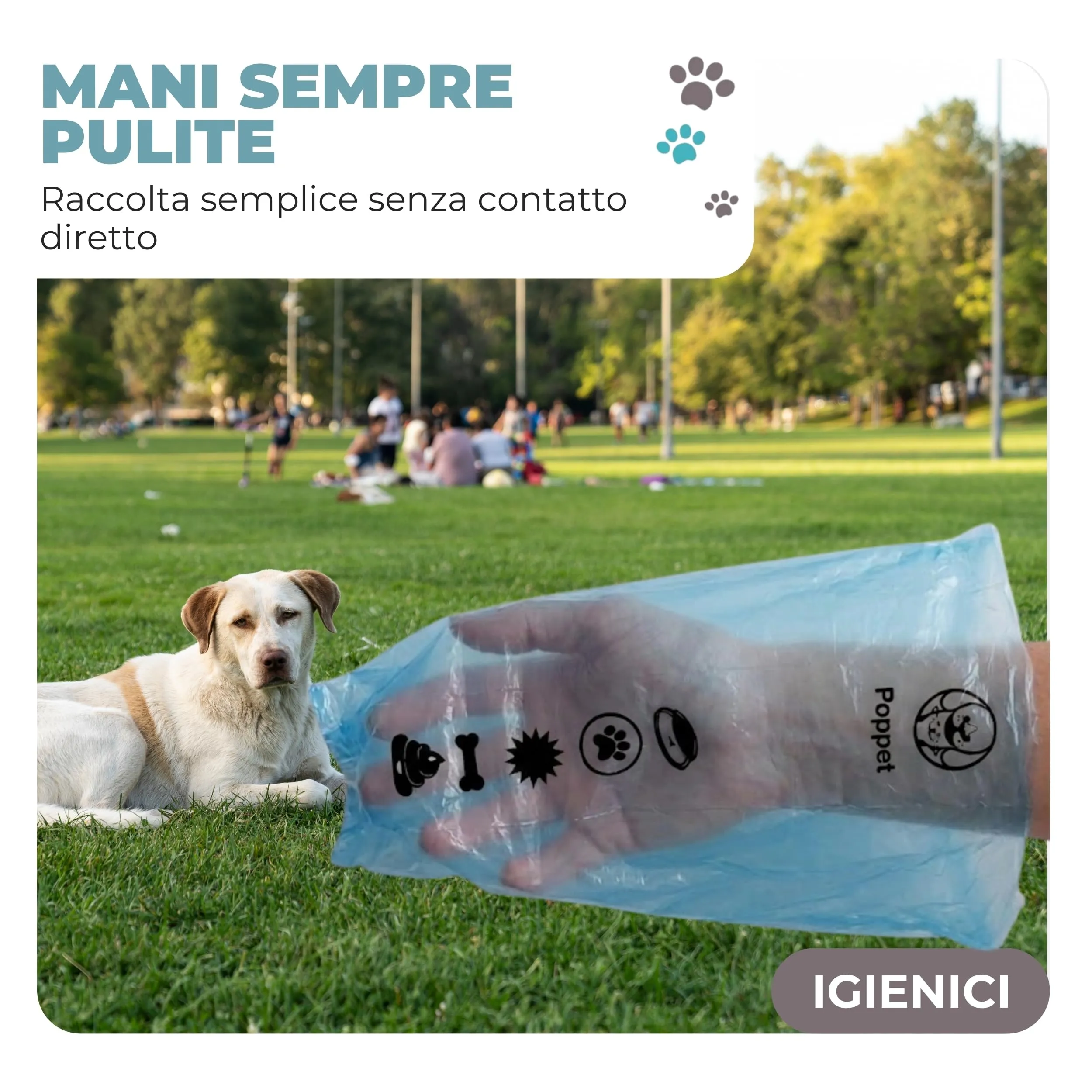 Poppet Sacchetti Igienici per Escrementi Cani, Materiale Riciclato, 600 Sacchetti - immagine 7