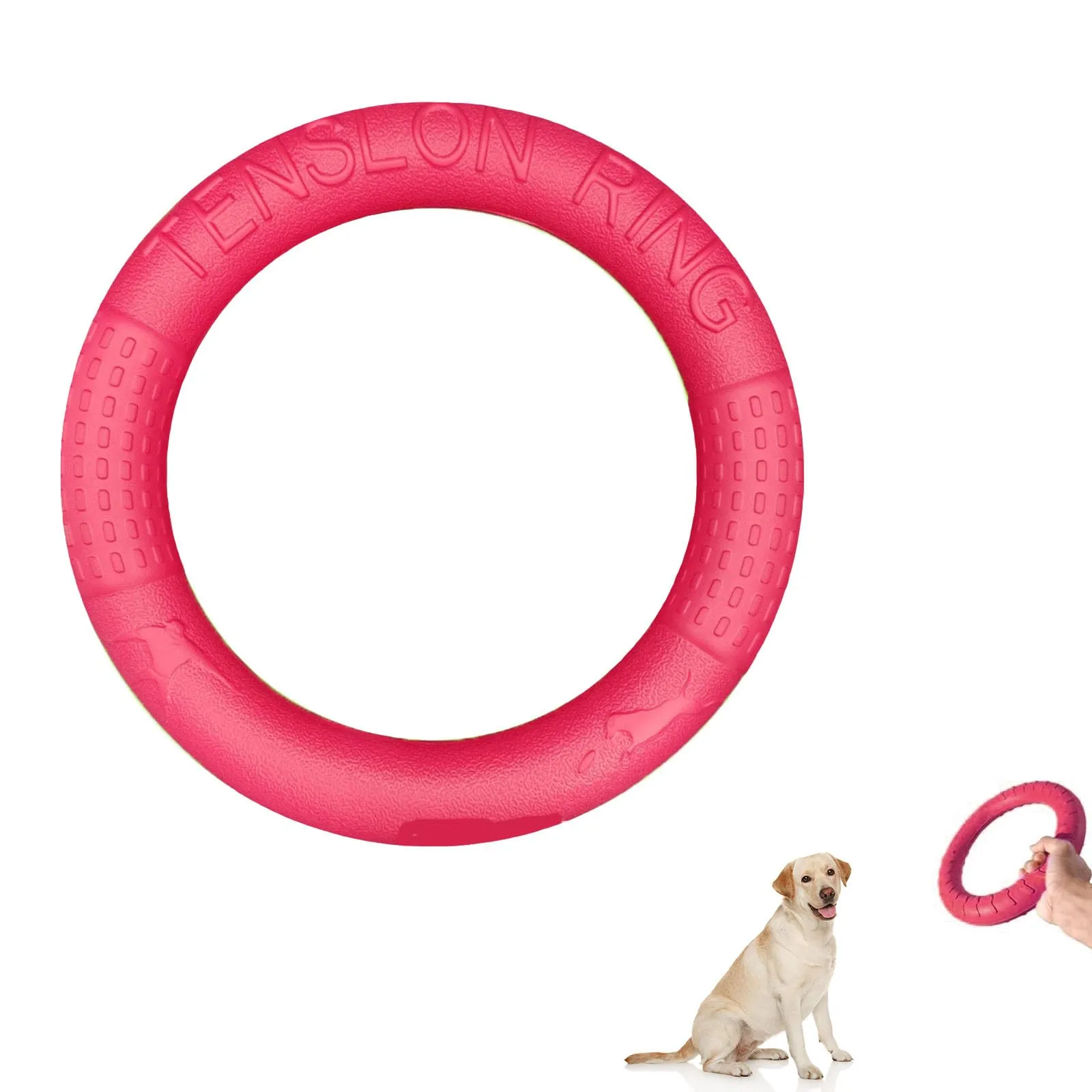 QEEROYO Anello per Morso e Frisbee Interattivo per Cani, 17.5 cm - immagine 1