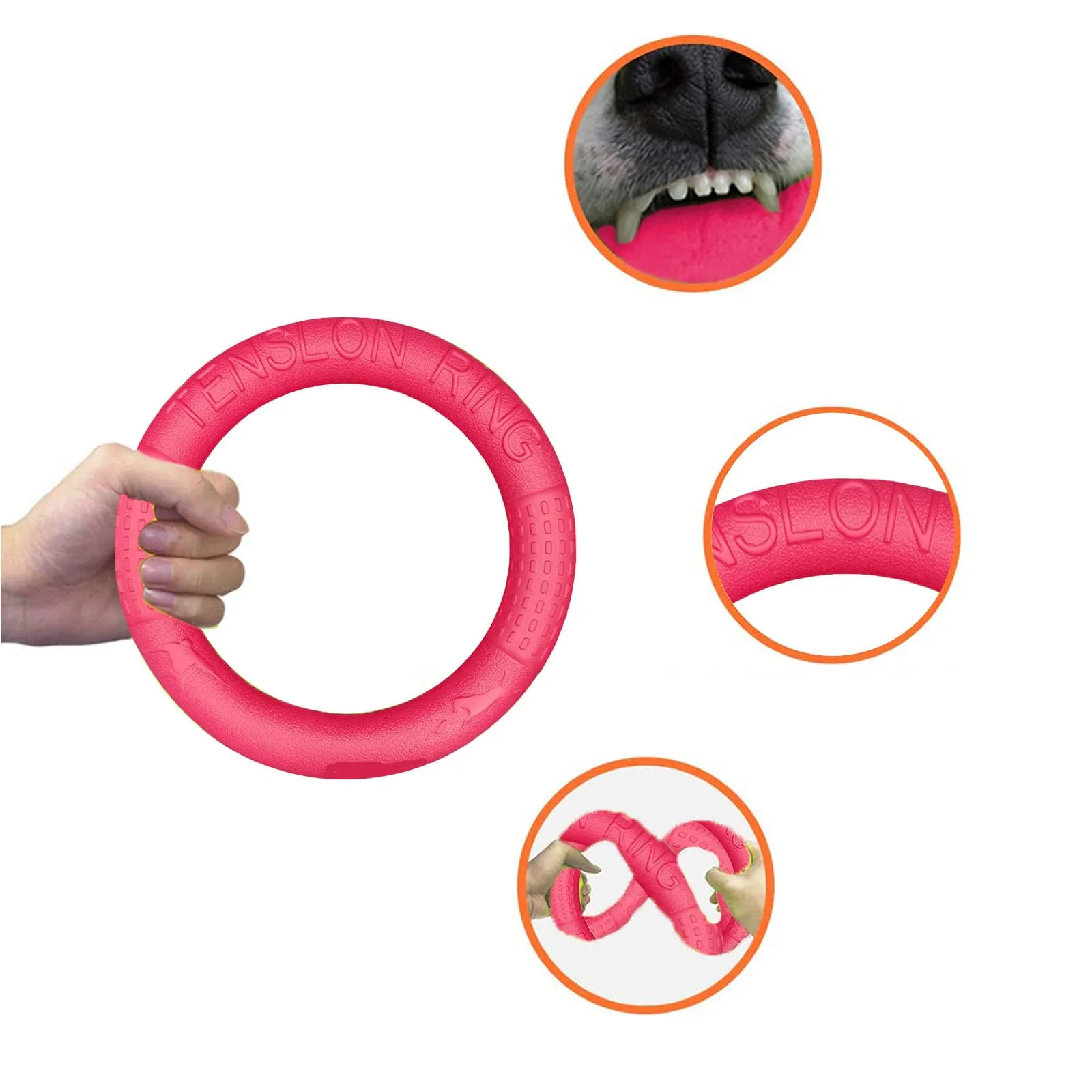 QEEROYO Anello per Morso e Frisbee Interattivo per Cani, 17.5 cm - immagine 6