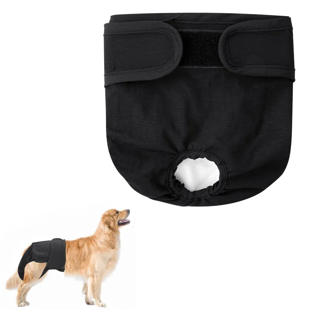 Aomig Pannolini Lavabili per Cani Femmina, Riutilizzabili e Assorbenti, Nero (M) - immagine 1