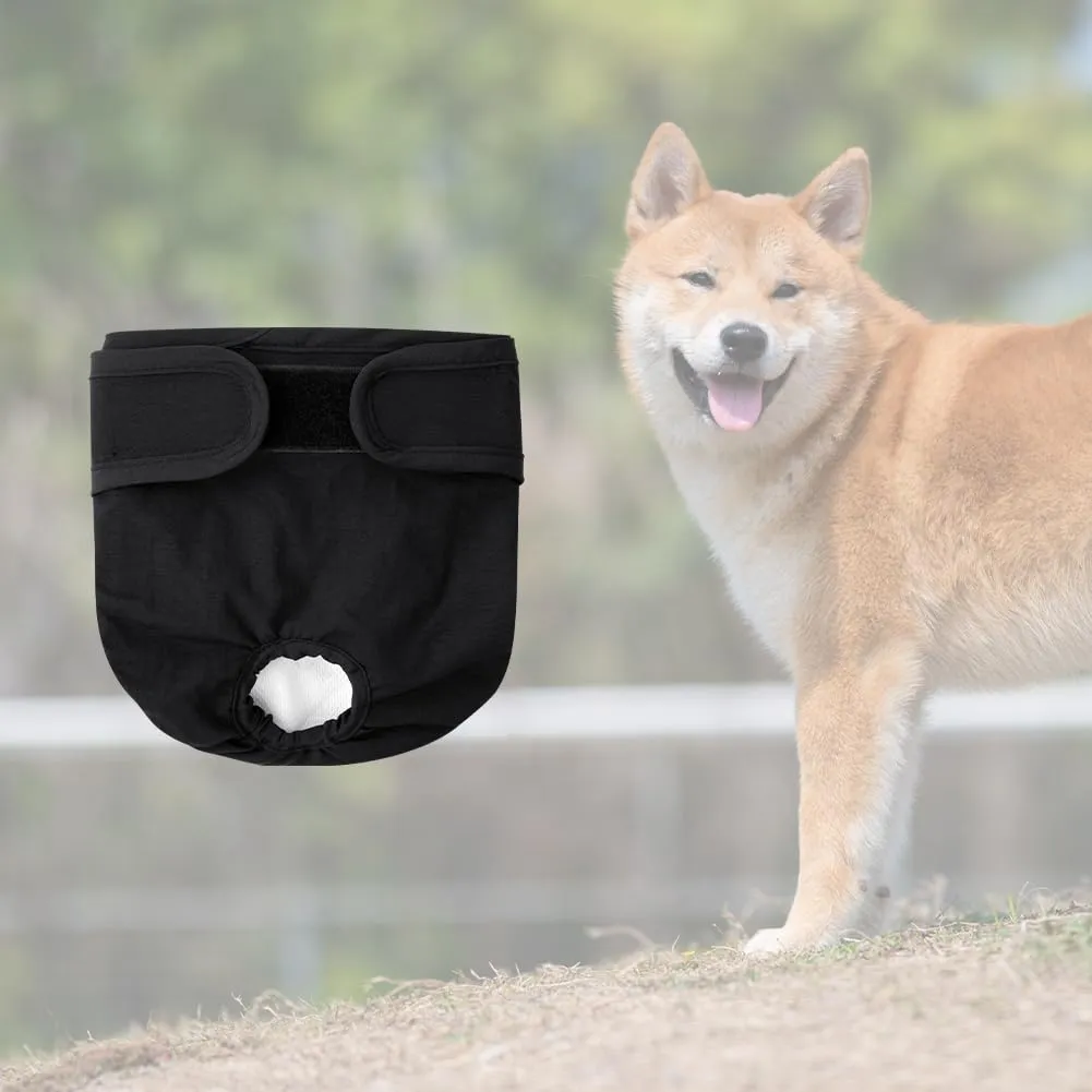 Aomig Pannolini Lavabili per Cani Femmina, Riutilizzabili e Assorbenti, Nero (M) - immagine 8