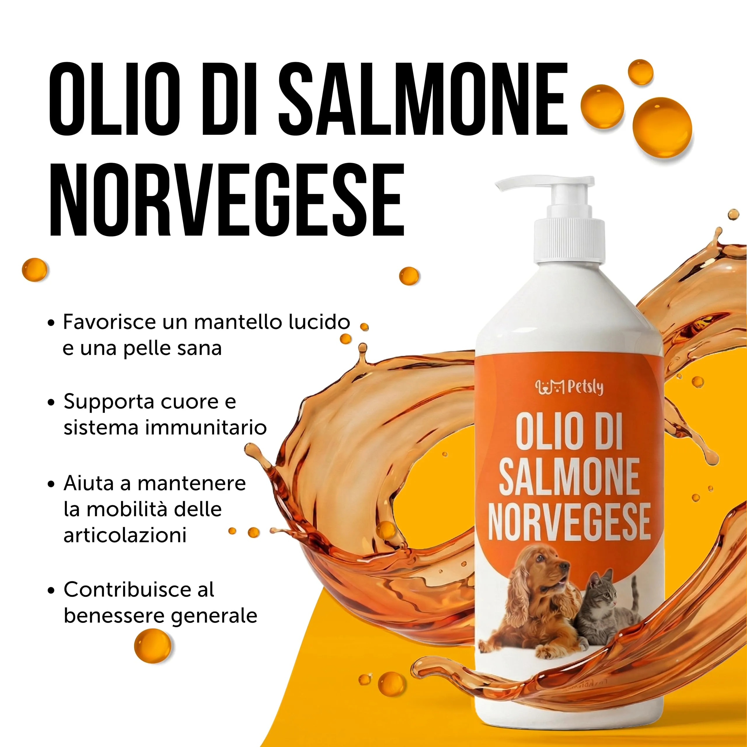 Petsly Olio di Salmone per Cani e Gatti, 1000 ml - immagine 4