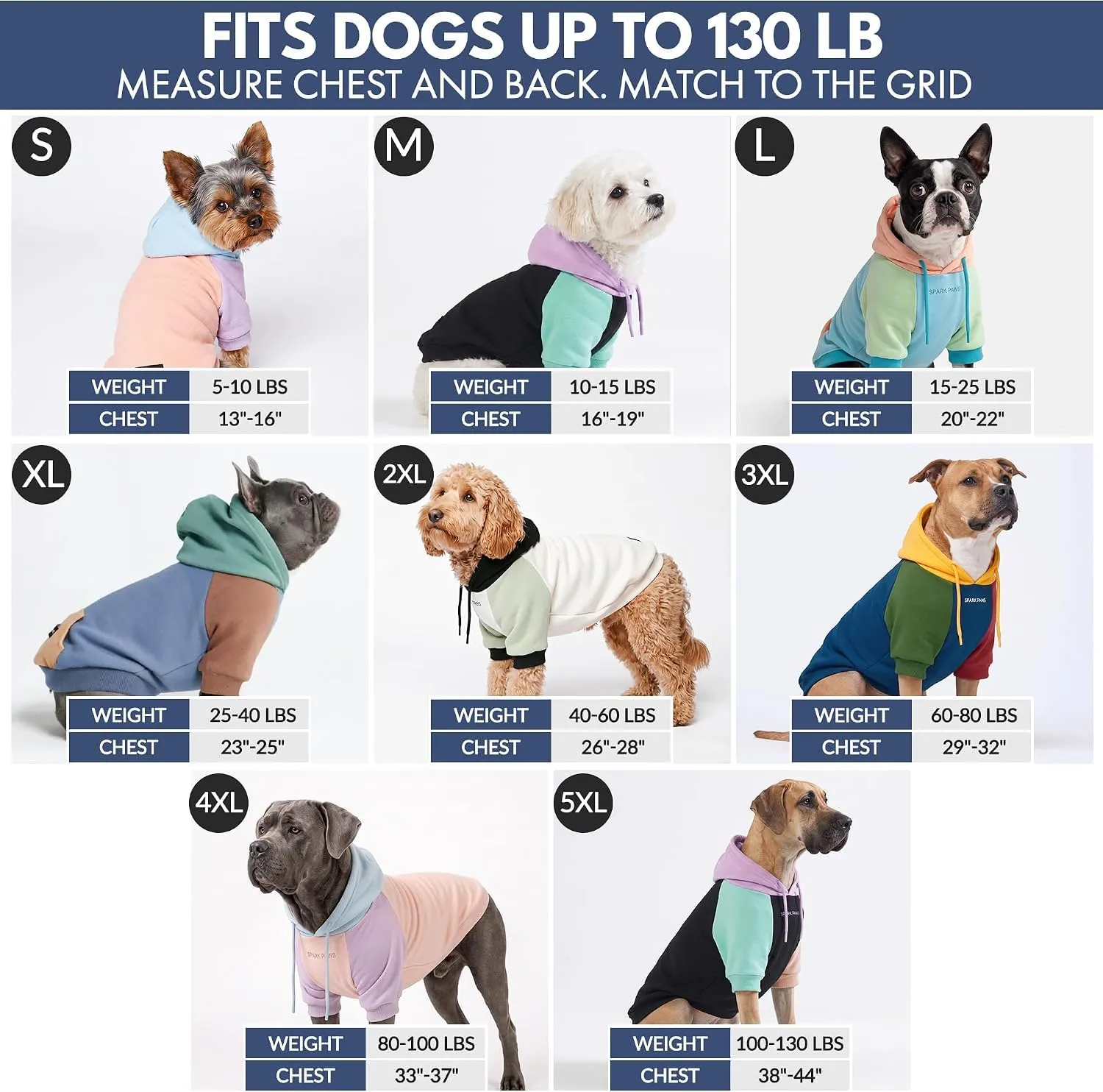 Spark Paws Felpa con cappuccio per cane in pile, Skydye verde, 4XL - immagine 2