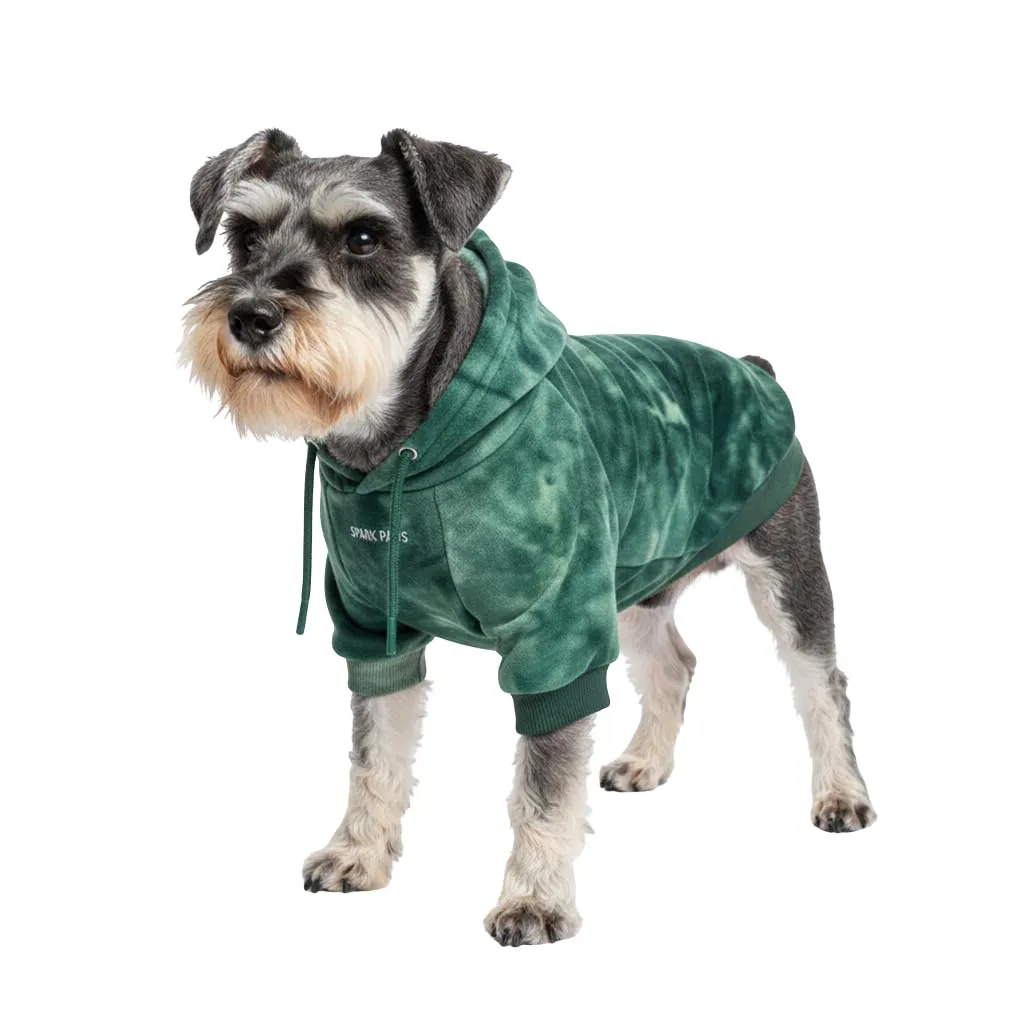 Spark Paws Felpa con Cappuccio per Cani, Tinta Unita, Verde Skydye, Taglia Medio - immagine 1