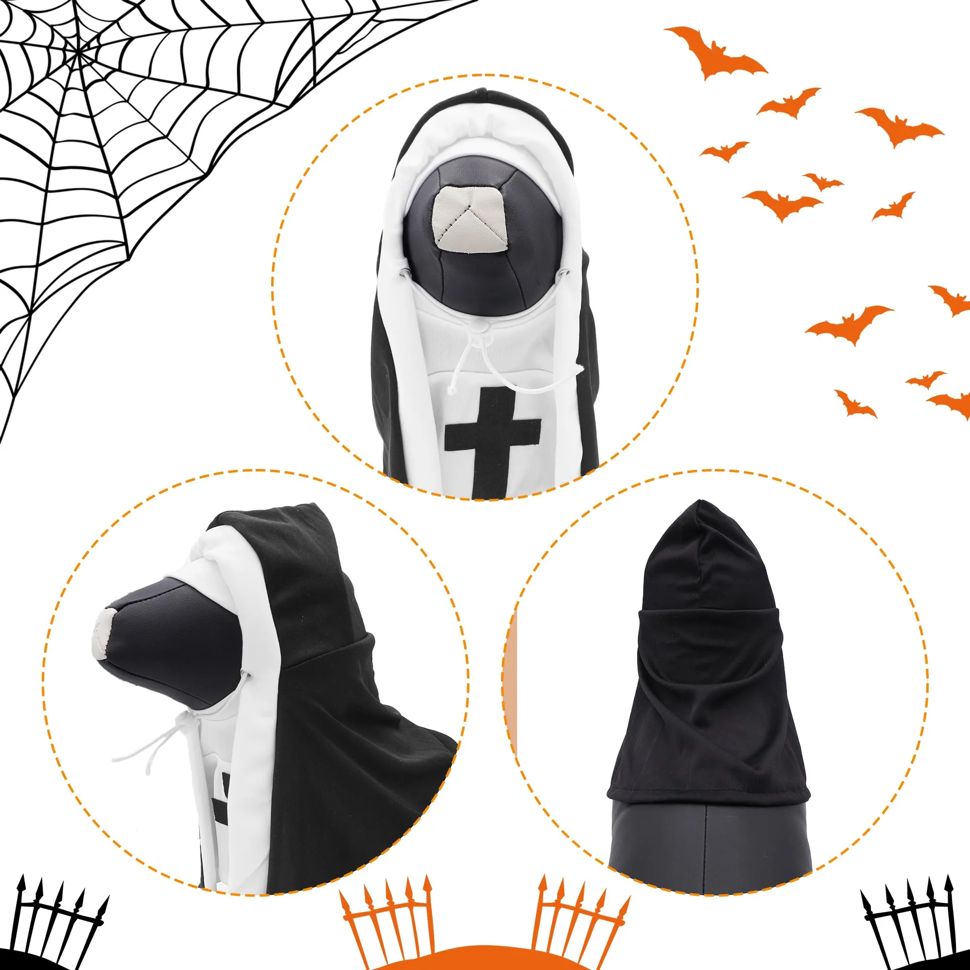 JpGdn Costume da suora per cani di taglia piccola e media, nero e bianco - immagine 4