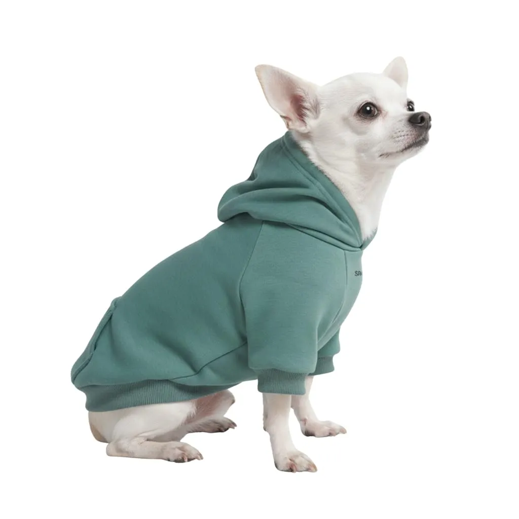 Spark Paws Felpa con cappuccio per cani, Tinta unita, Verde acqua, S - immagine 1