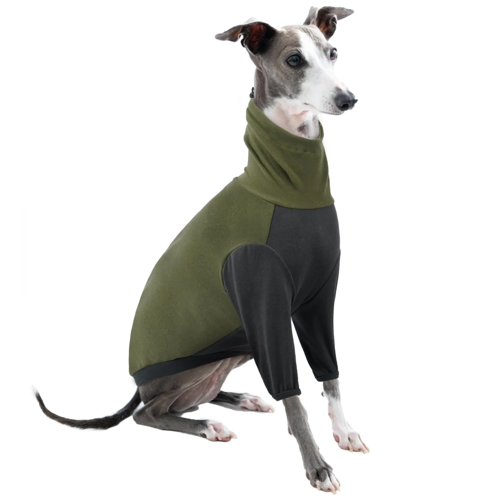 PUMYPOREITY Maglione Pullover per Levrieri, Whippet e Lurchers - Verde Militare, M - immagine 1