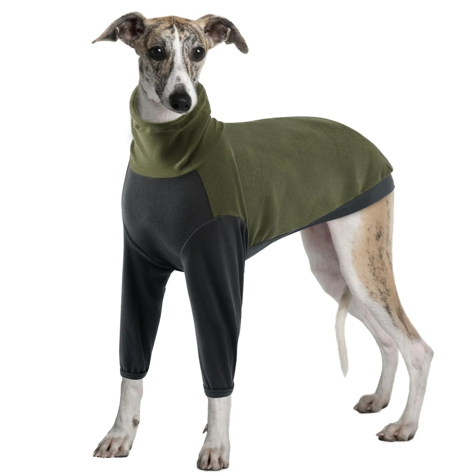 PUMYPOREITY Maglione Pigiama per Levrieri, Verde militare, XL - immagine 1