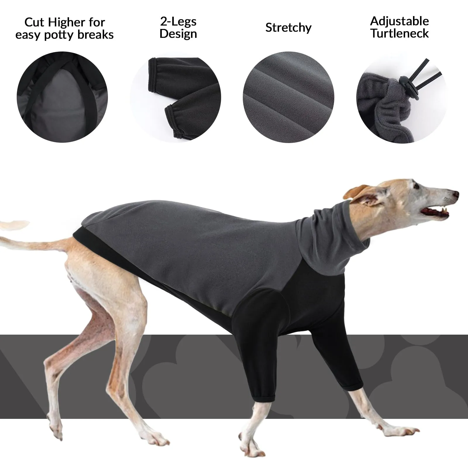 PUMYPOREITY Maglione in pile per Saluki e Levrieri, Grigio, 3XL - immagine 4