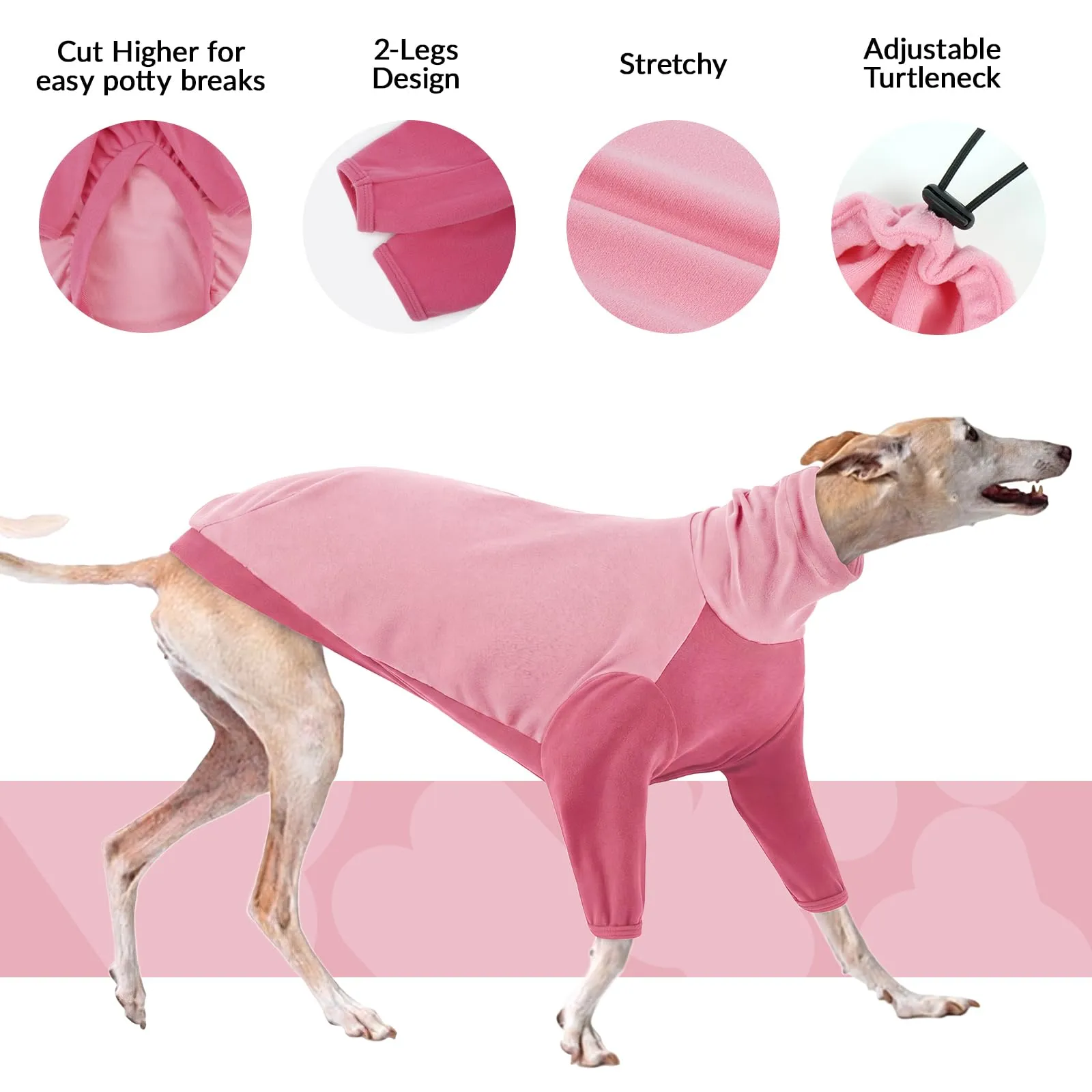 PUMYPOREITY Piumino per Levriero, Rosa, XL - immagine 4