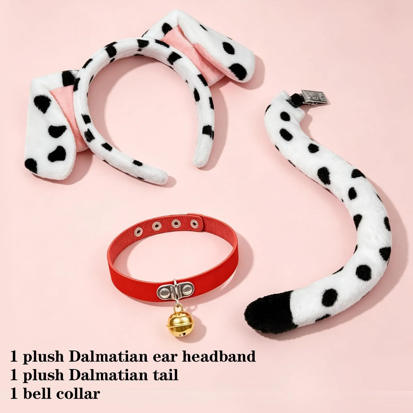 YUNHENTONG Set Accessori Costume da Dalmata per Adulti, 3 Pezzi - immagine 4