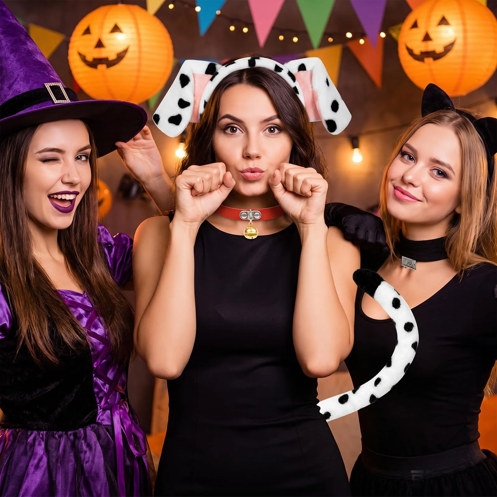 YUNHENTONG Set Accessori Costume da Dalmata per Adulti, 3 Pezzi - immagine 7