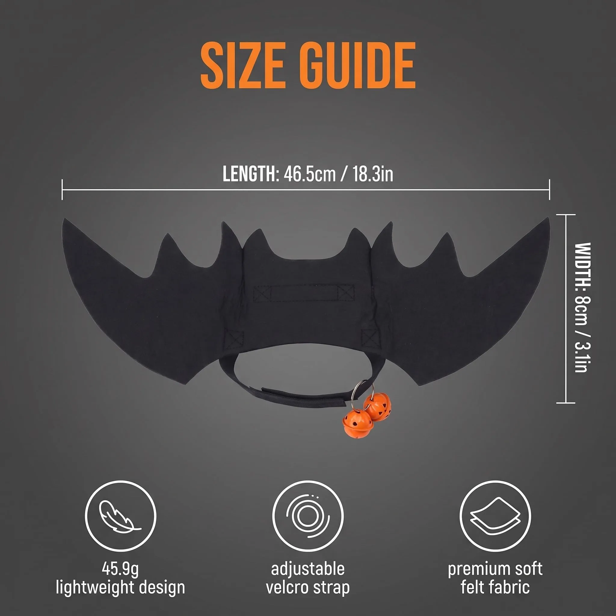 DYIOTF Ali di Pipistrello per Gatti e Cani Piccoli, Costume di Halloween con Campanello, Travestimento Cosplay Regolabile, Taglia S - immagine 6