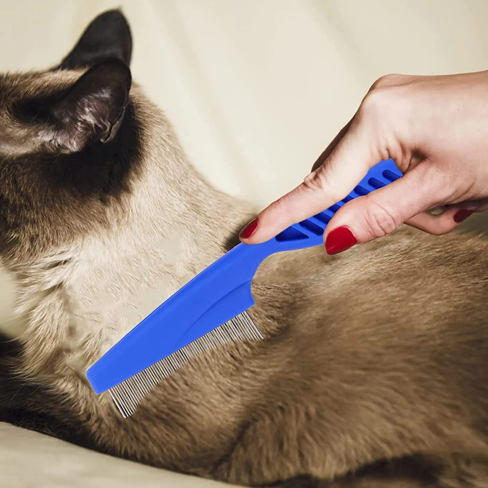 Kelio Pettine per Cani e Gatti, Set da 4 Pezzi per Pidocchi, Pulci e Grovigli, Denti Fini in Acciaio Inox - immagine 5