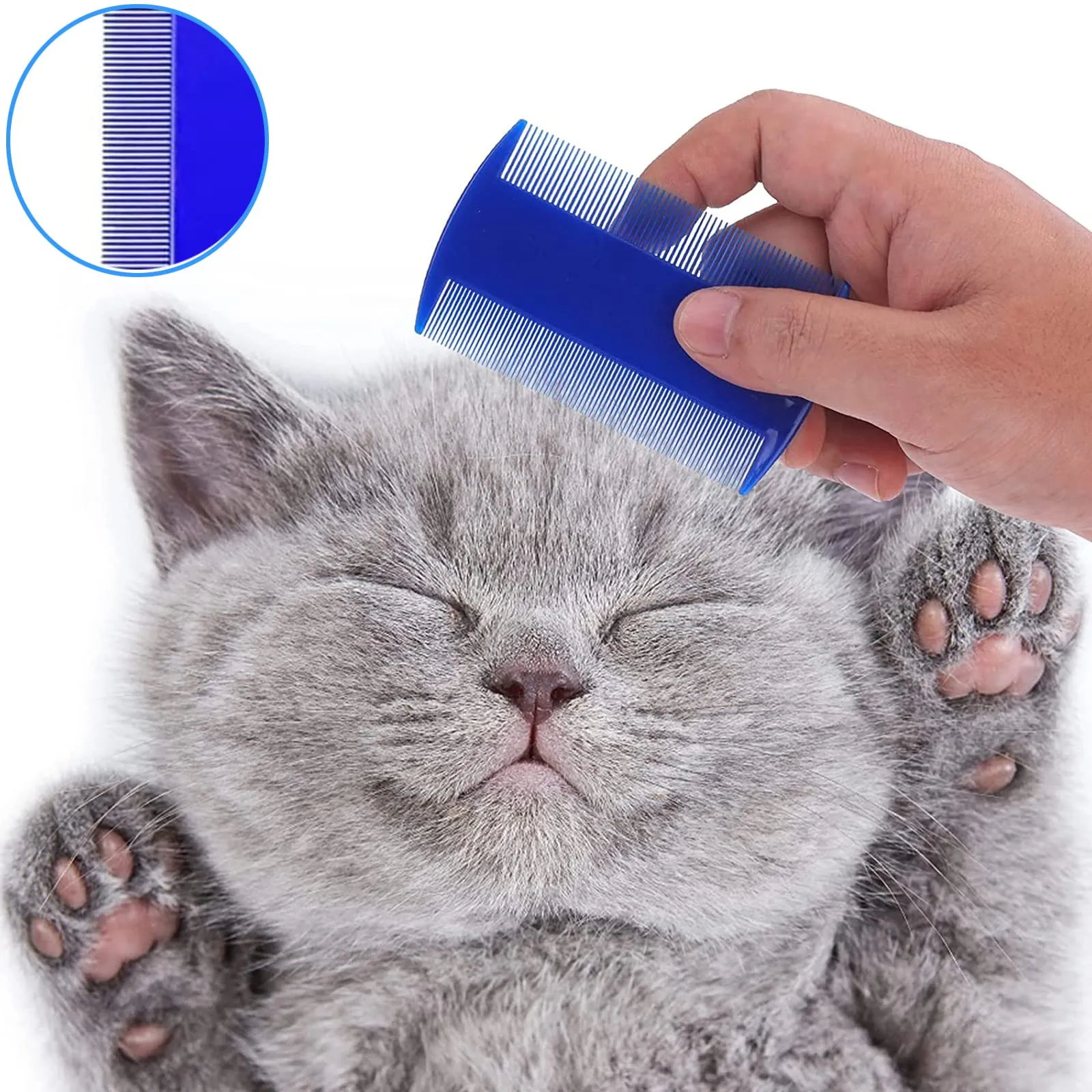 Kelio Pettine per Cani e Gatti, Set da 4 Pezzi per Pidocchi, Pulci e Grovigli, Denti Fini in Acciaio Inox - immagine 6