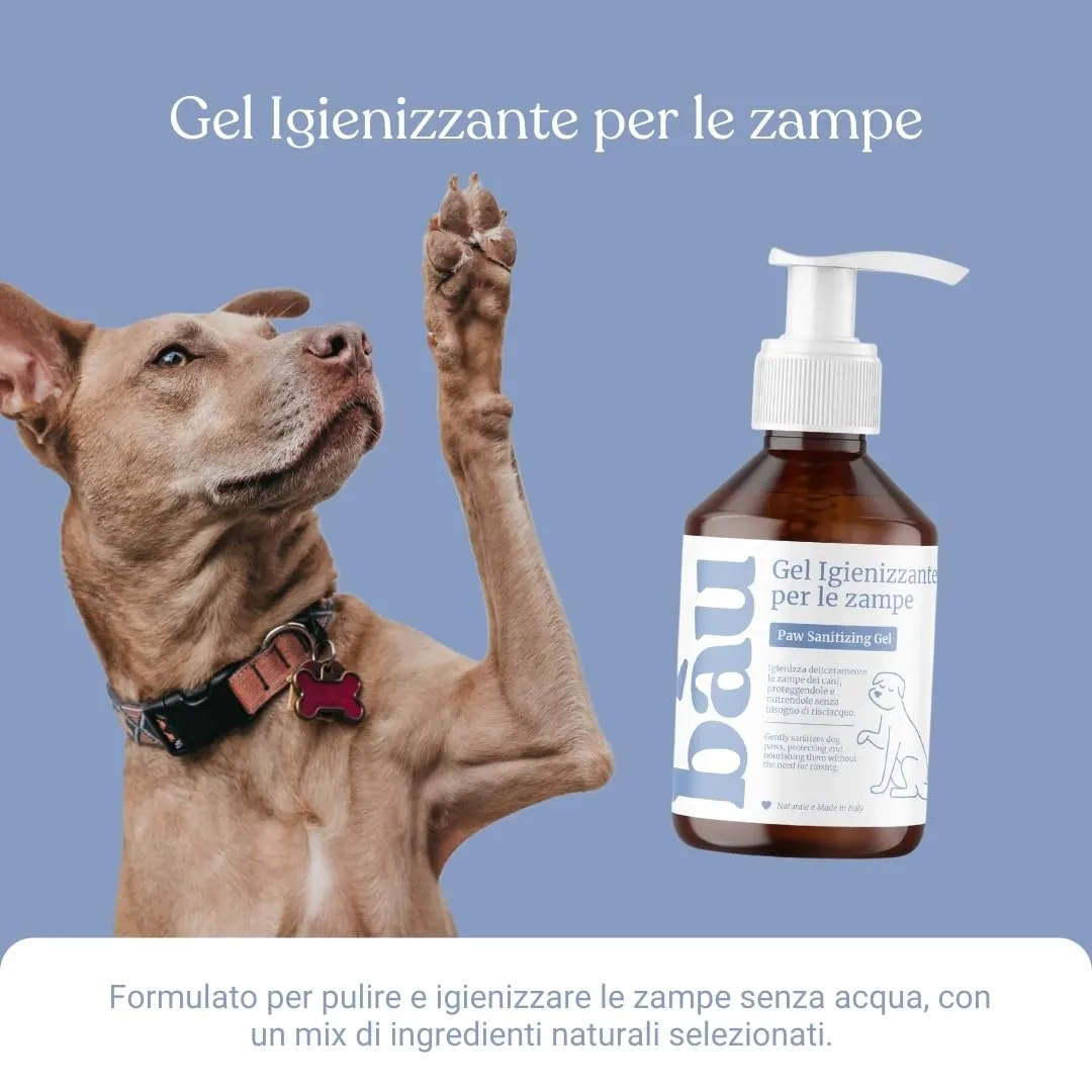 Bau Gel Igienizzante Zampe Cane Senza Risciacquo con Aloe Vera, Lichene Islandico e Mandorle Dolci, 250ml - immagine 5