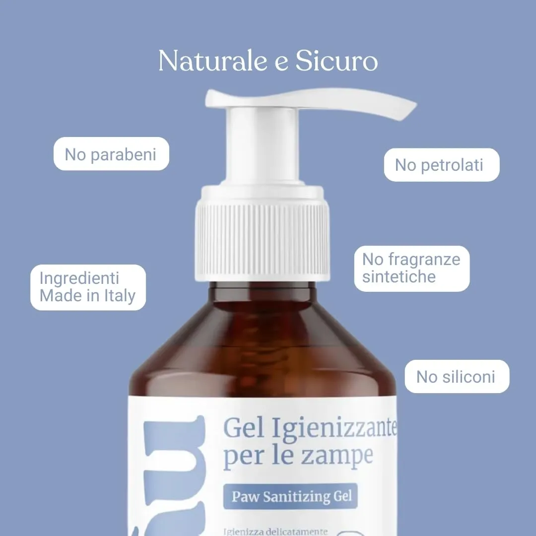 Bau Gel Igienizzante Zampe Cane Senza Risciacquo con Aloe Vera, Lichene Islandico e Mandorle Dolci, 250ml - immagine 6