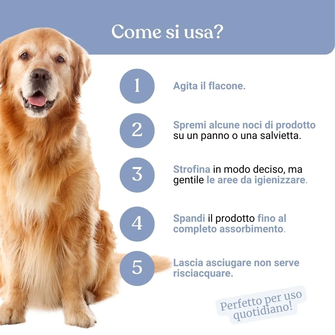 Bau Gel Igienizzante Zampe Cane Senza Risciacquo con Aloe Vera, Lichene Islandico e Mandorle Dolci, 250ml - immagine 7
