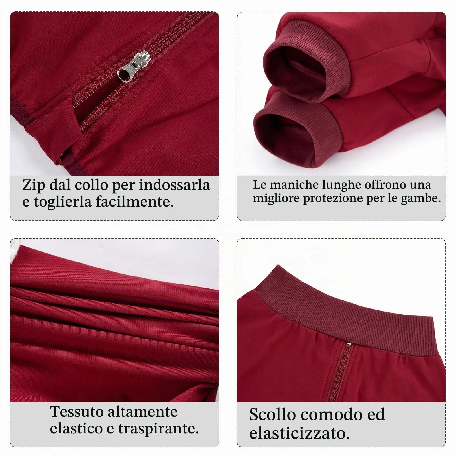 Cyponpy Tuta Post Operatoria per Cani con Zampe e Cerniera, Body Chirurgico per Sterilizzazione e Protezione Ferite - immagine 3