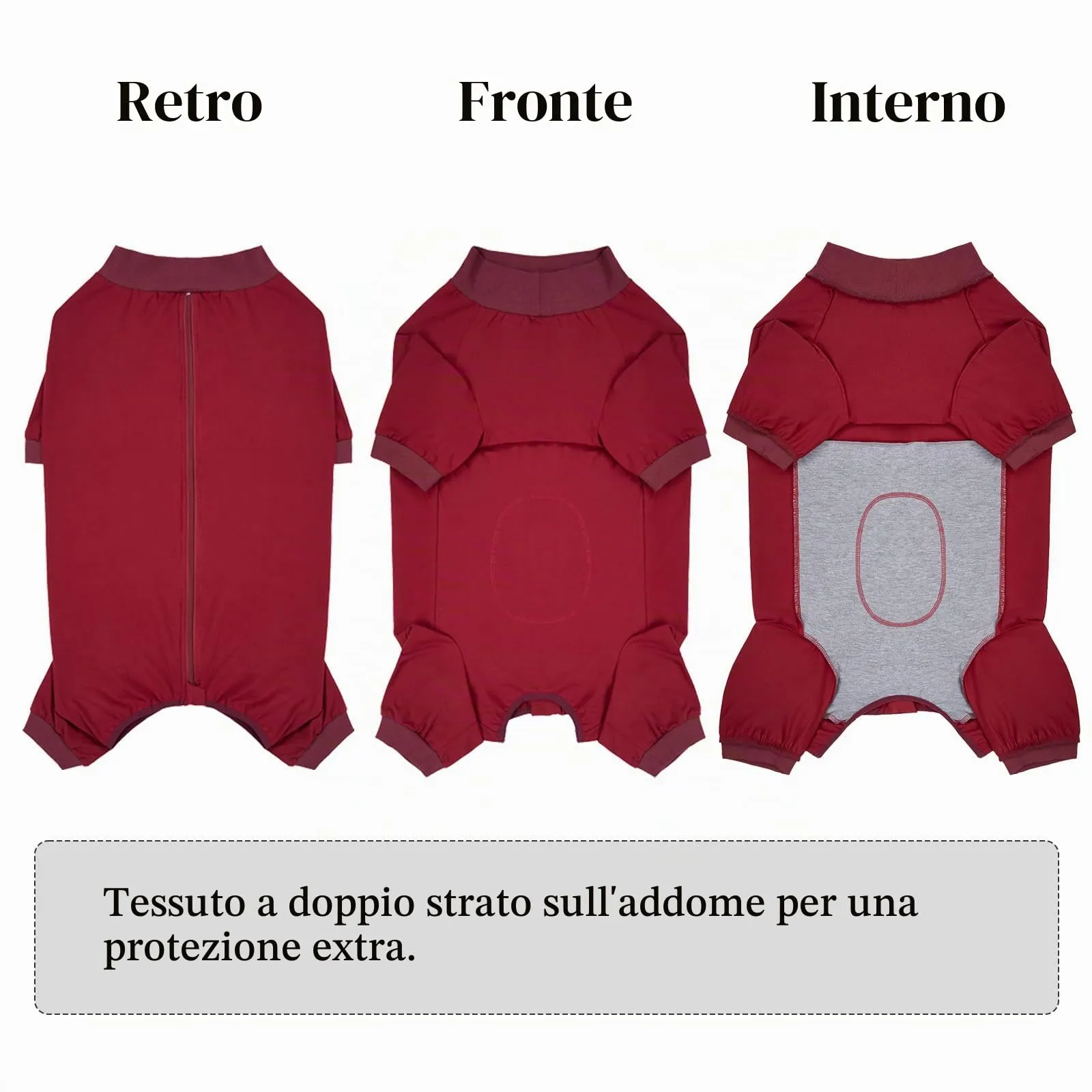Cyponpy Tuta Post Operatoria per Cani con Zampe e Cerniera, Body Chirurgico per Sterilizzazione e Protezione Ferite - immagine 4