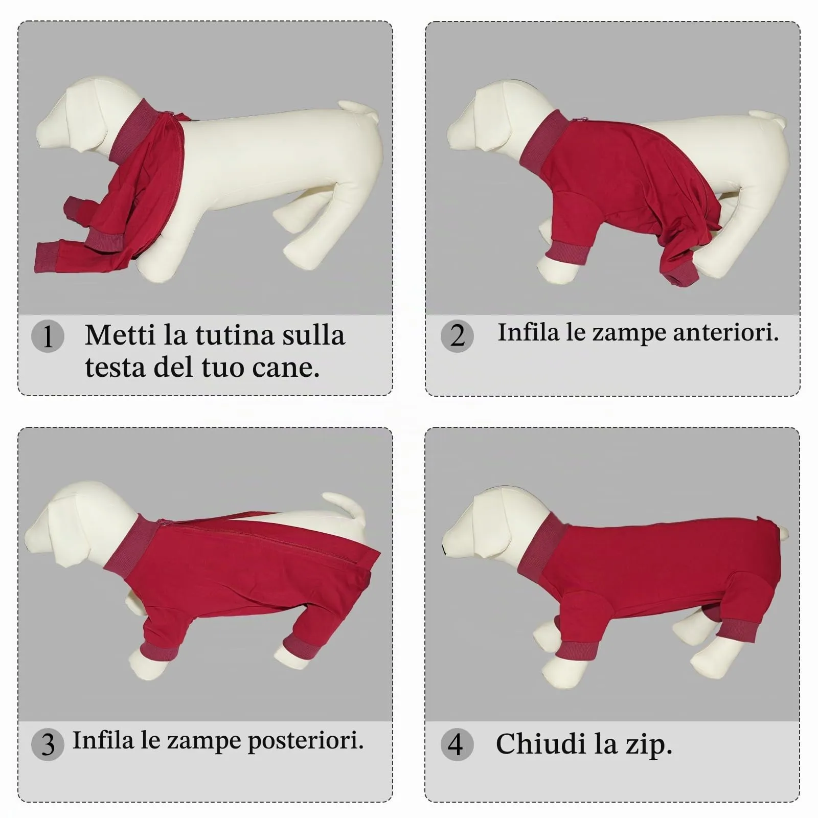 Cyponpy Tuta Post Operatoria per Cani con Zampe e Cerniera, Body Chirurgico per Sterilizzazione e Protezione Ferite - immagine 6