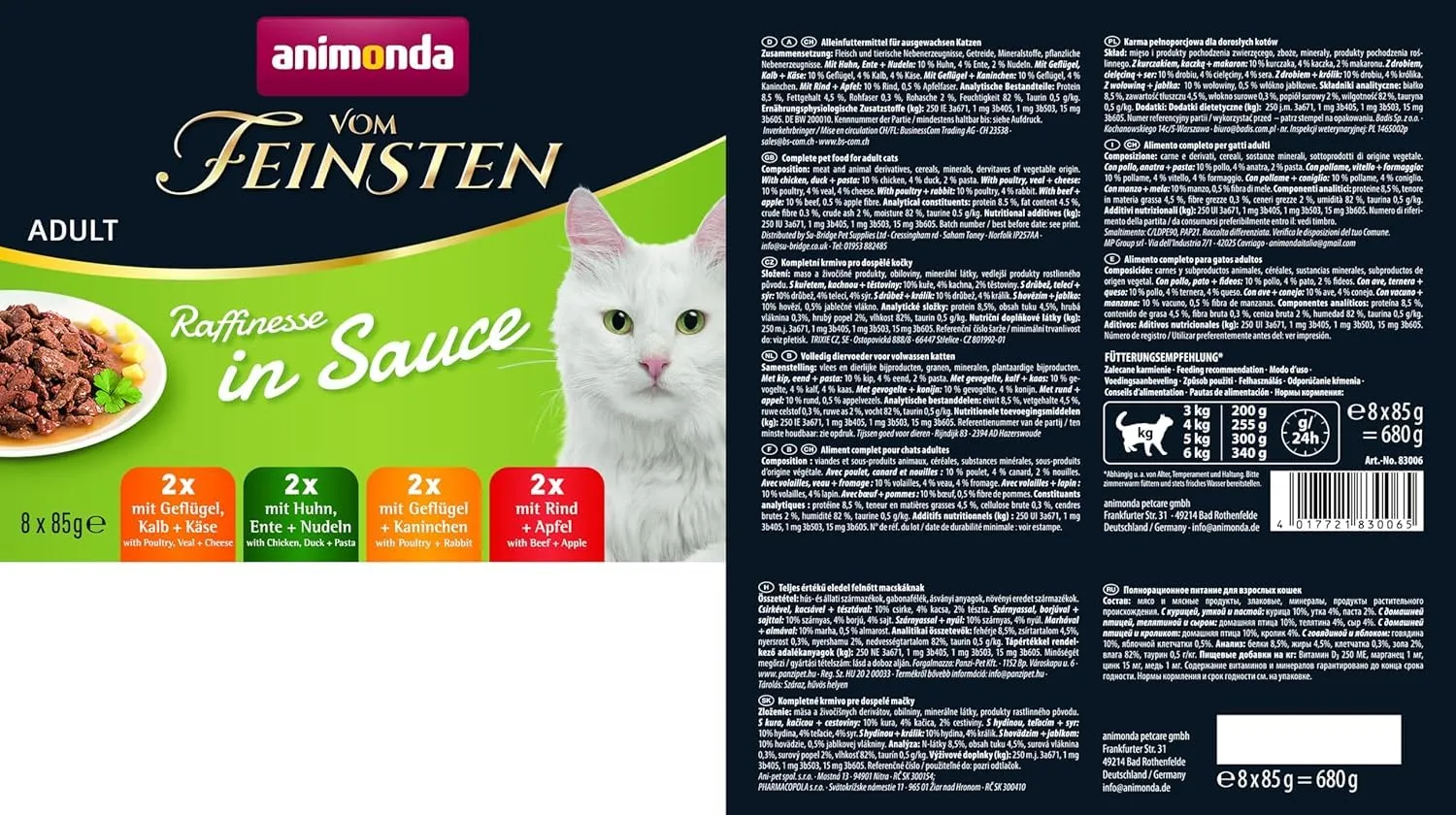 animonda Vom Feinsten Adult Raffinatezza Cibo Umido in Salsa per Gatti, 8 x 85 g Mixpack - immagine 6