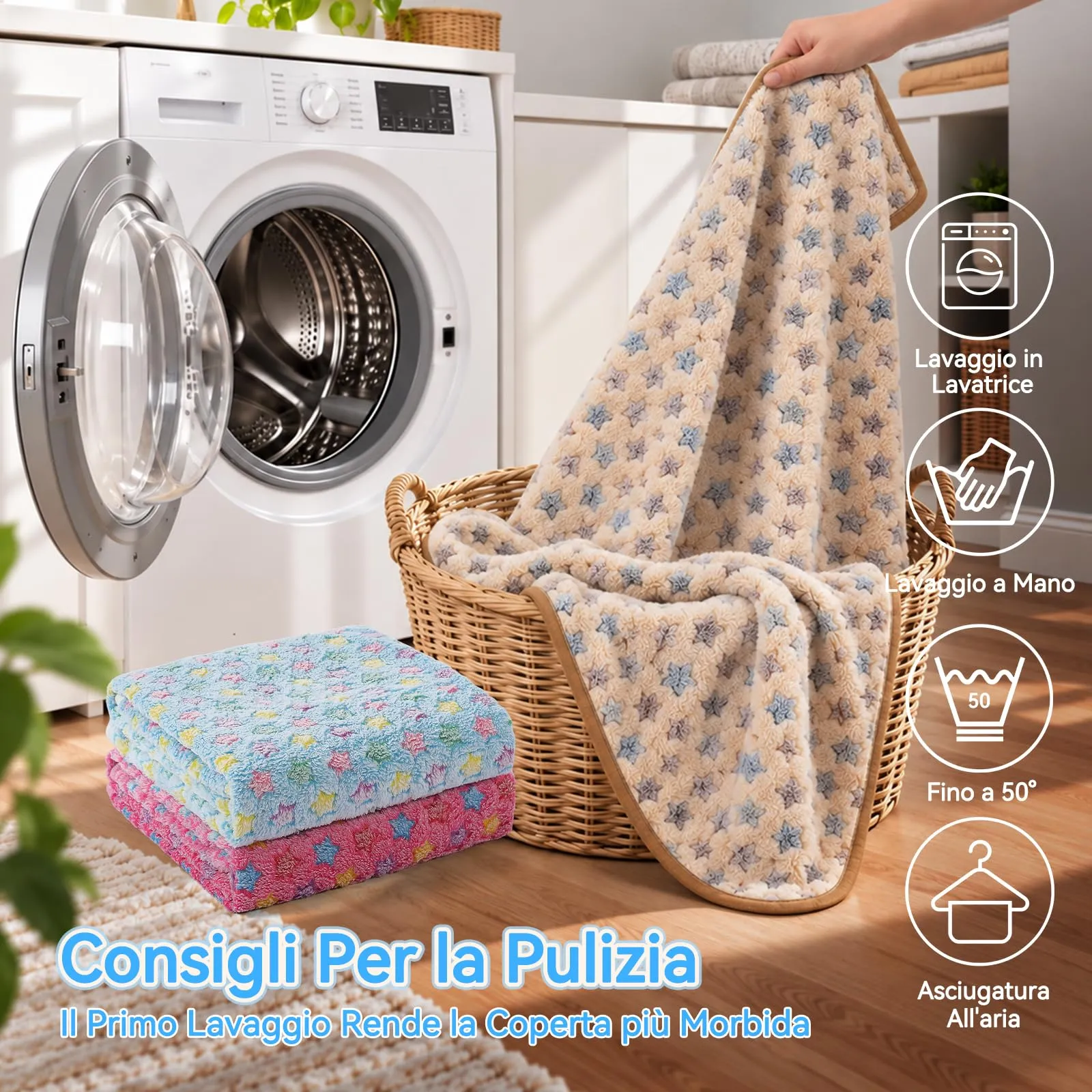 COMSLE Coperta per Cani e Gatti in Flanella, 3 Pezzi, 40 x 60 cm, Stella - immagine 5