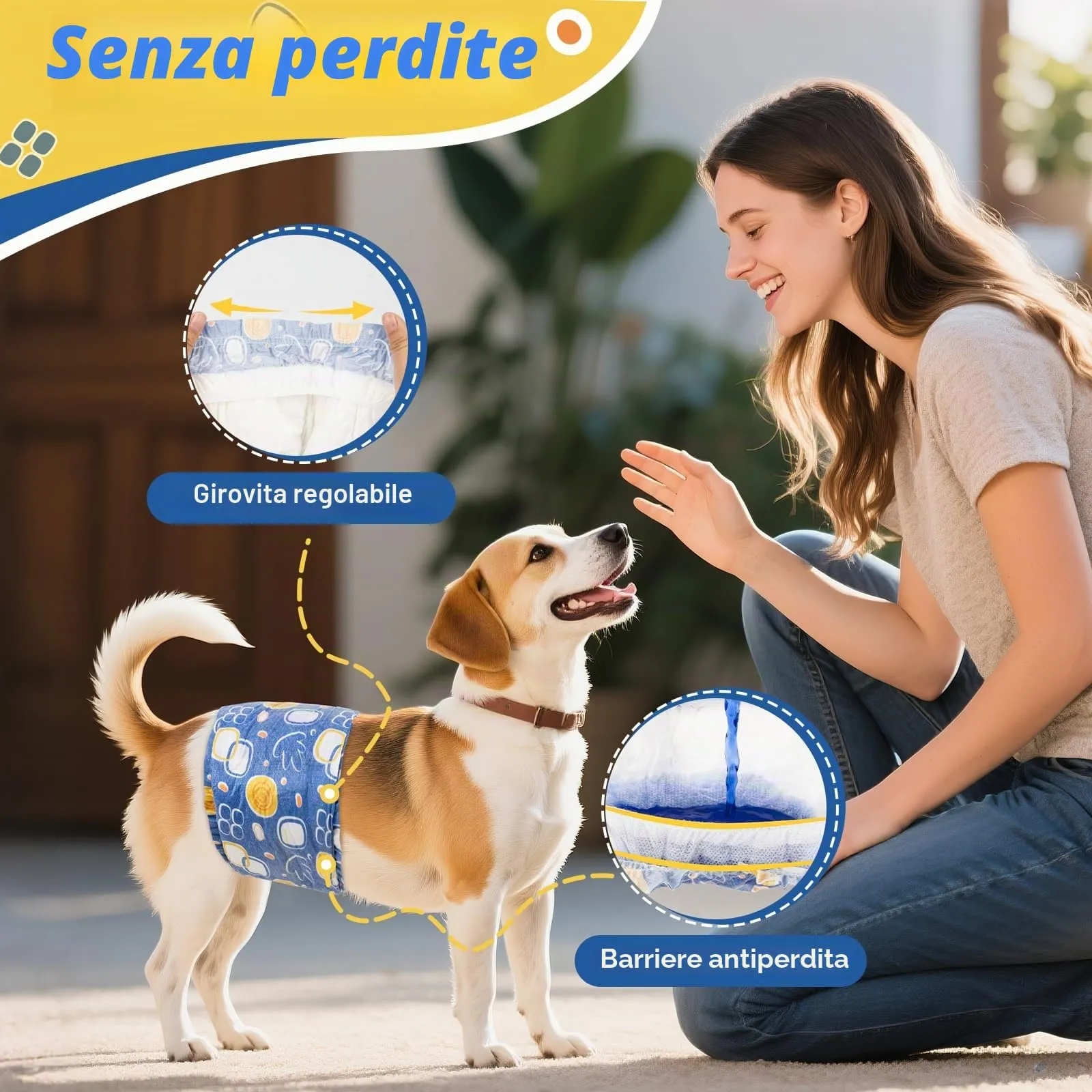 MICOOYO Pannolini Cane Maschio Usa e Getta, Super Assorbenti con Indicatore di Umidità, Taglia M, 50 pezzi - immagine 6