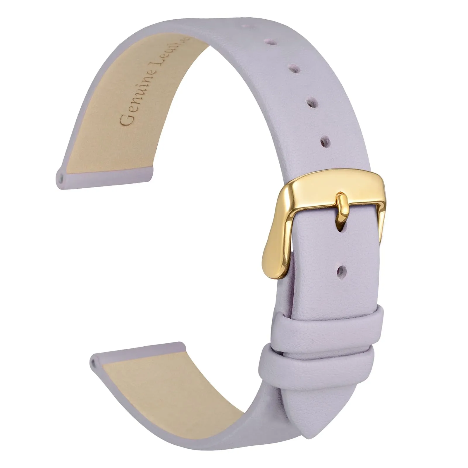 WOCCI Cinturino per Orologio in Pelle 14mm con Fibbia Oro (Viola Chiaro) - immagine 1