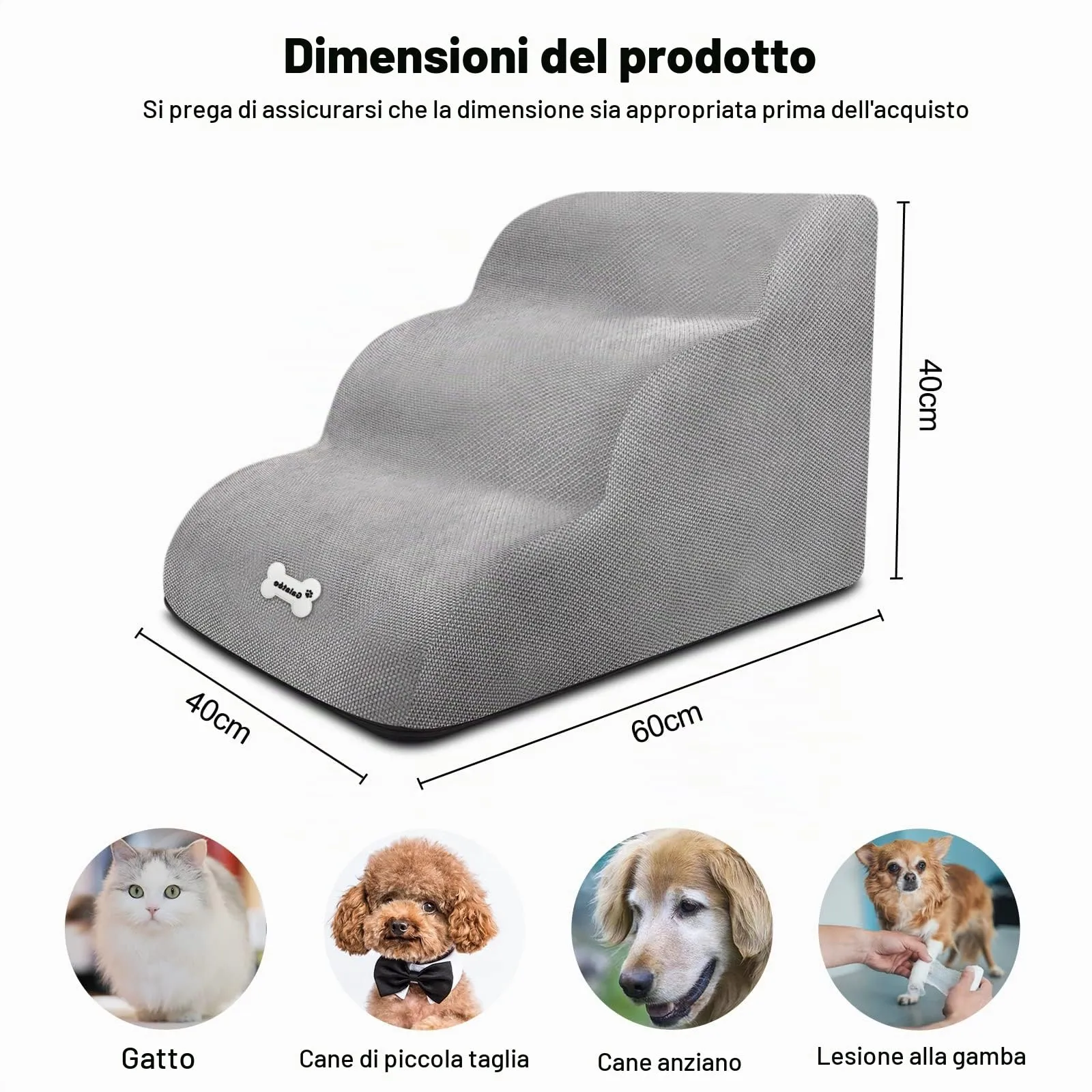 Galatée Scale Per Animali Domestici con Rivestimento Lavabile, Kaki Chiaro - immagine 6
