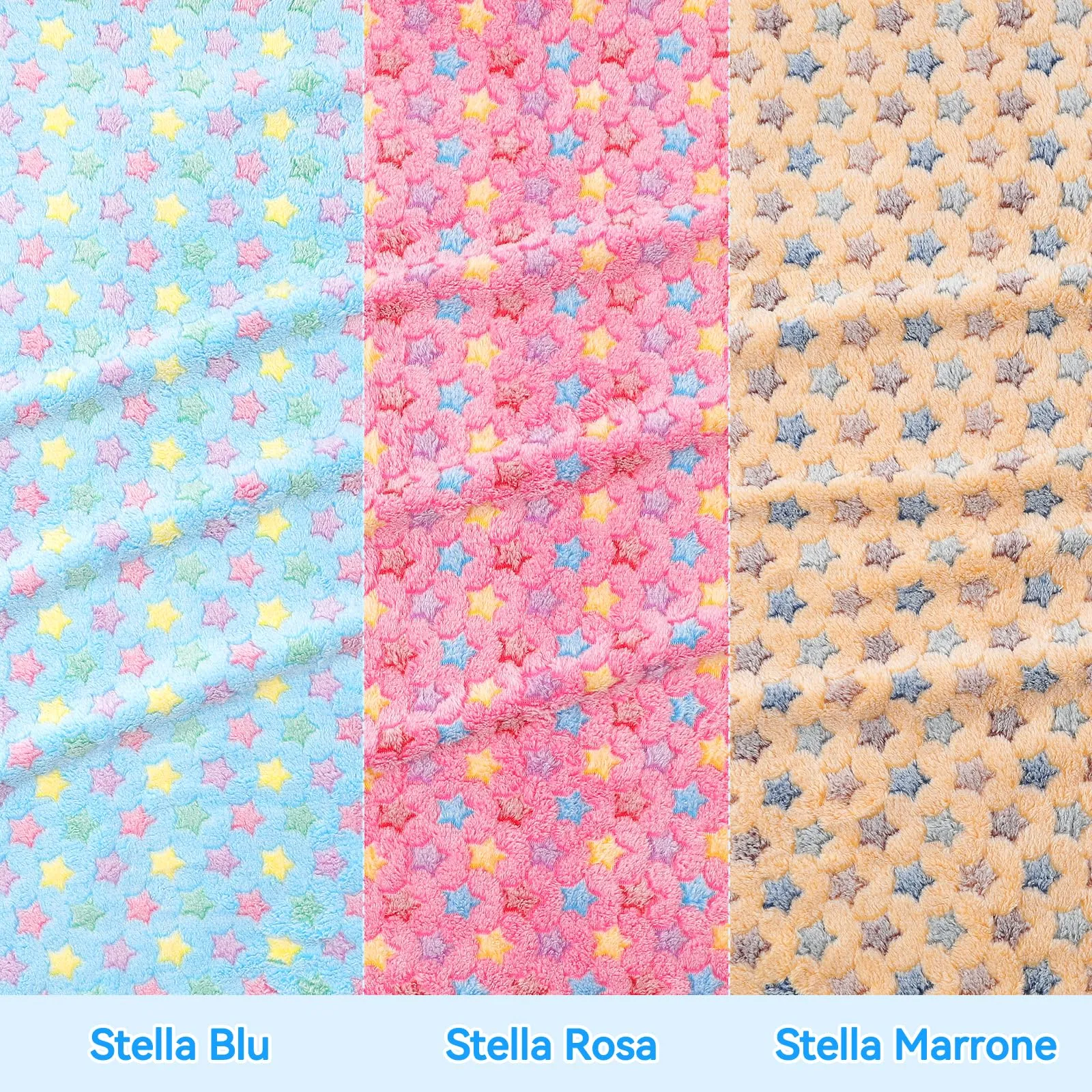 COMSLE Coperta per Cani e Gatti in Flanella, 3 Pezzi, 76 x 104 cm, Stella - immagine 2