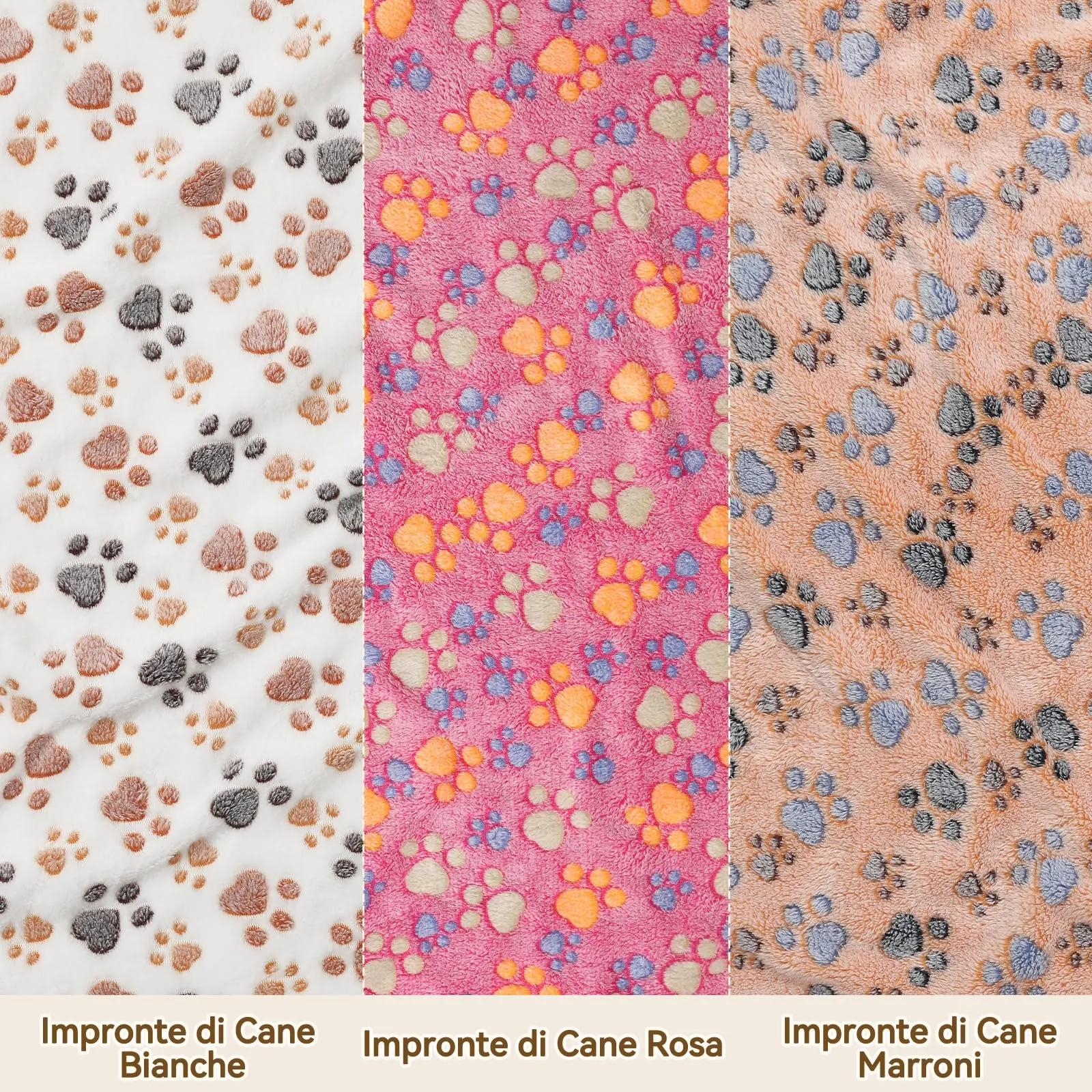 COMSLE Coperta per Cani e Gatti in Flanella, 3 Pezzi, 76 x 52 cm, Gambe - immagine 2