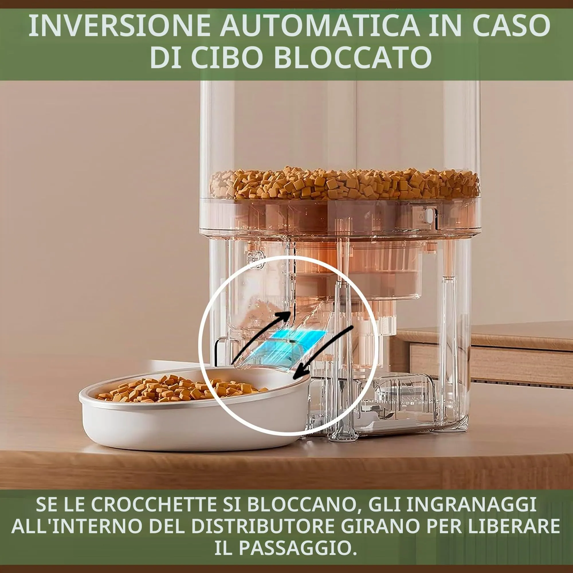 SYBILPET Distributore Automatico Cibo Gatti SP02, Dispenser Crocchette con App e Messaggio Vocale, 4L - immagine 2