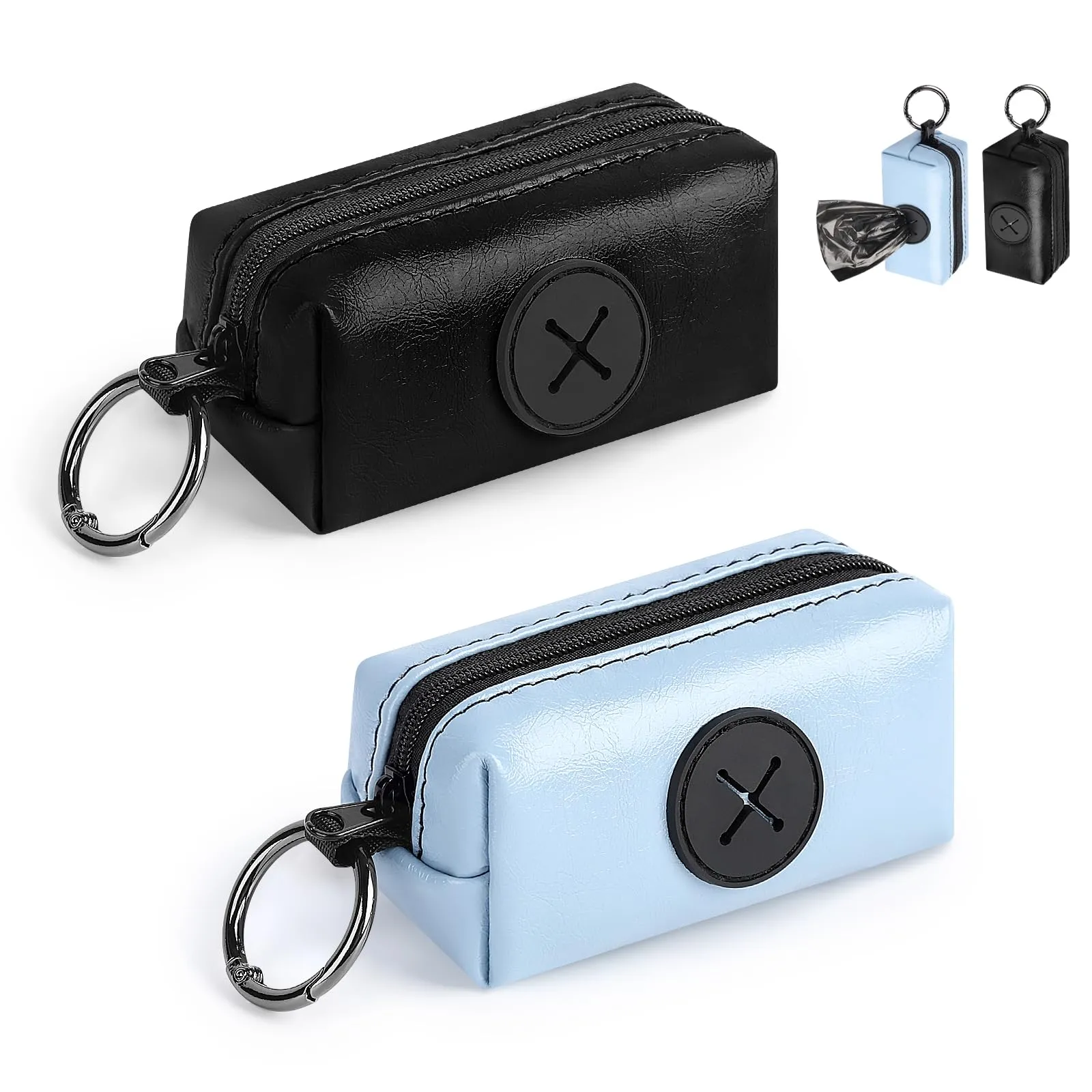 Playexen Porta Sacchetti Cacca per Cani con Moschettone, Set da 2 Pezzi - immagine 1