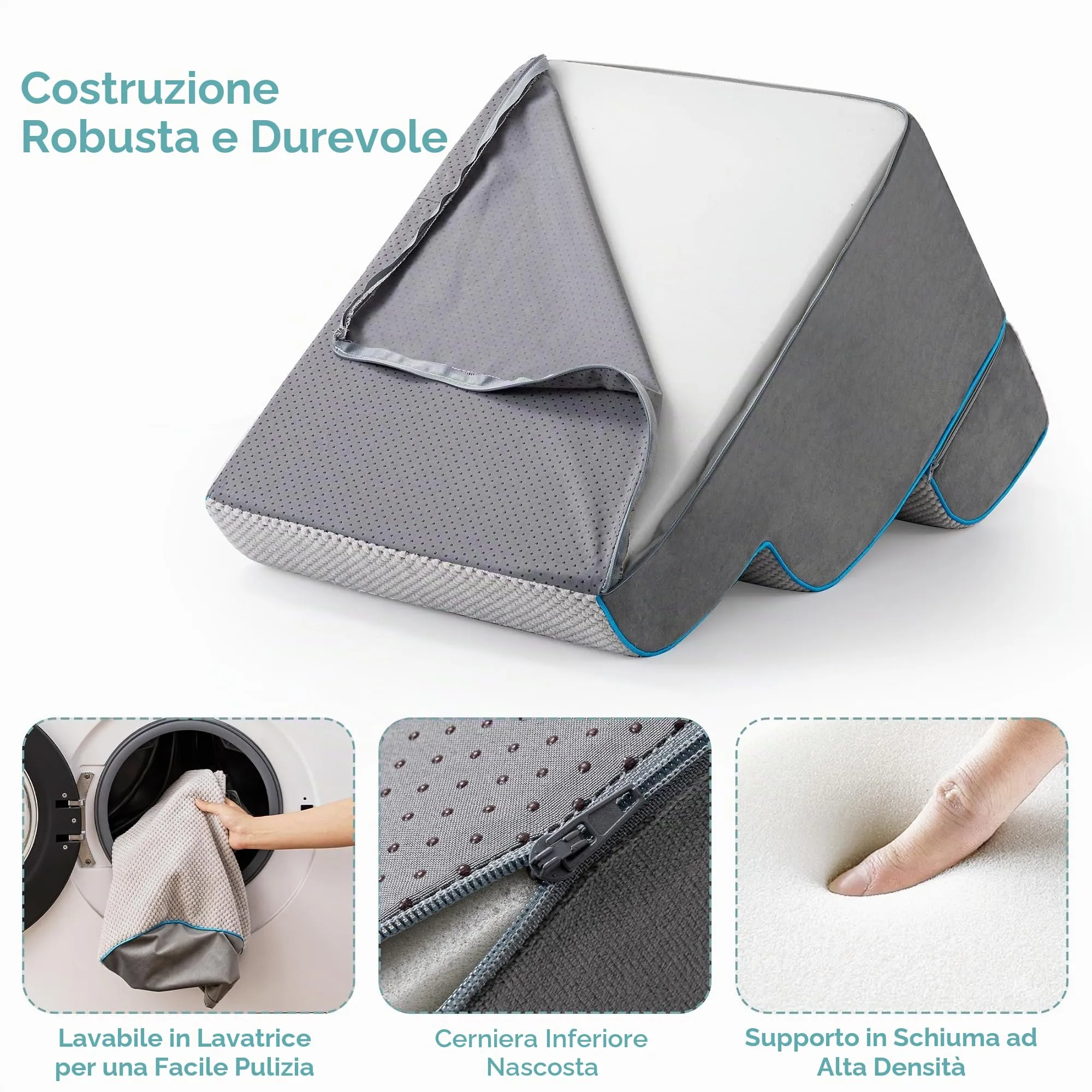 Kohentact Scaletta e Rampa per Cani, 33-61 cm, Schiuma 40D, Grigio - immagine 5