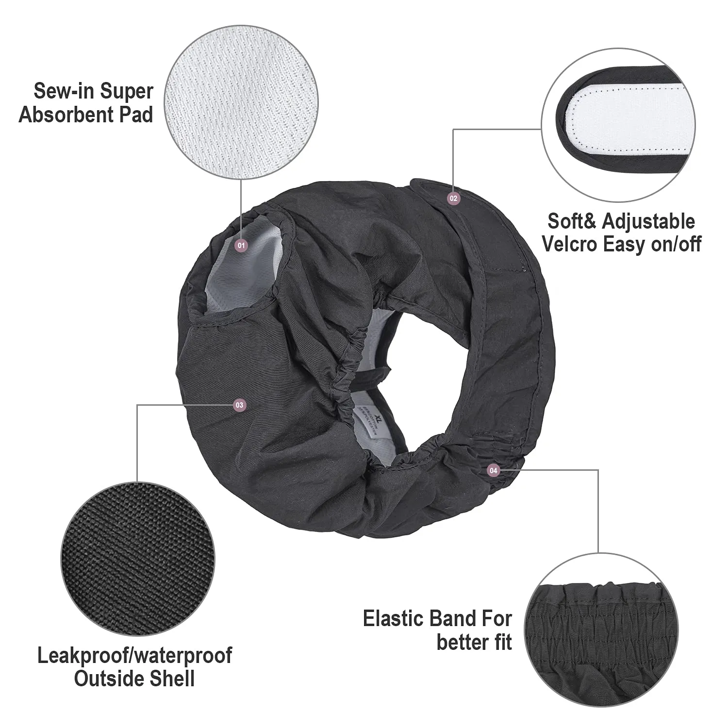 BePetMia Pannolini Lavabili per Cani Femmine, Beige, XL - immagine 3