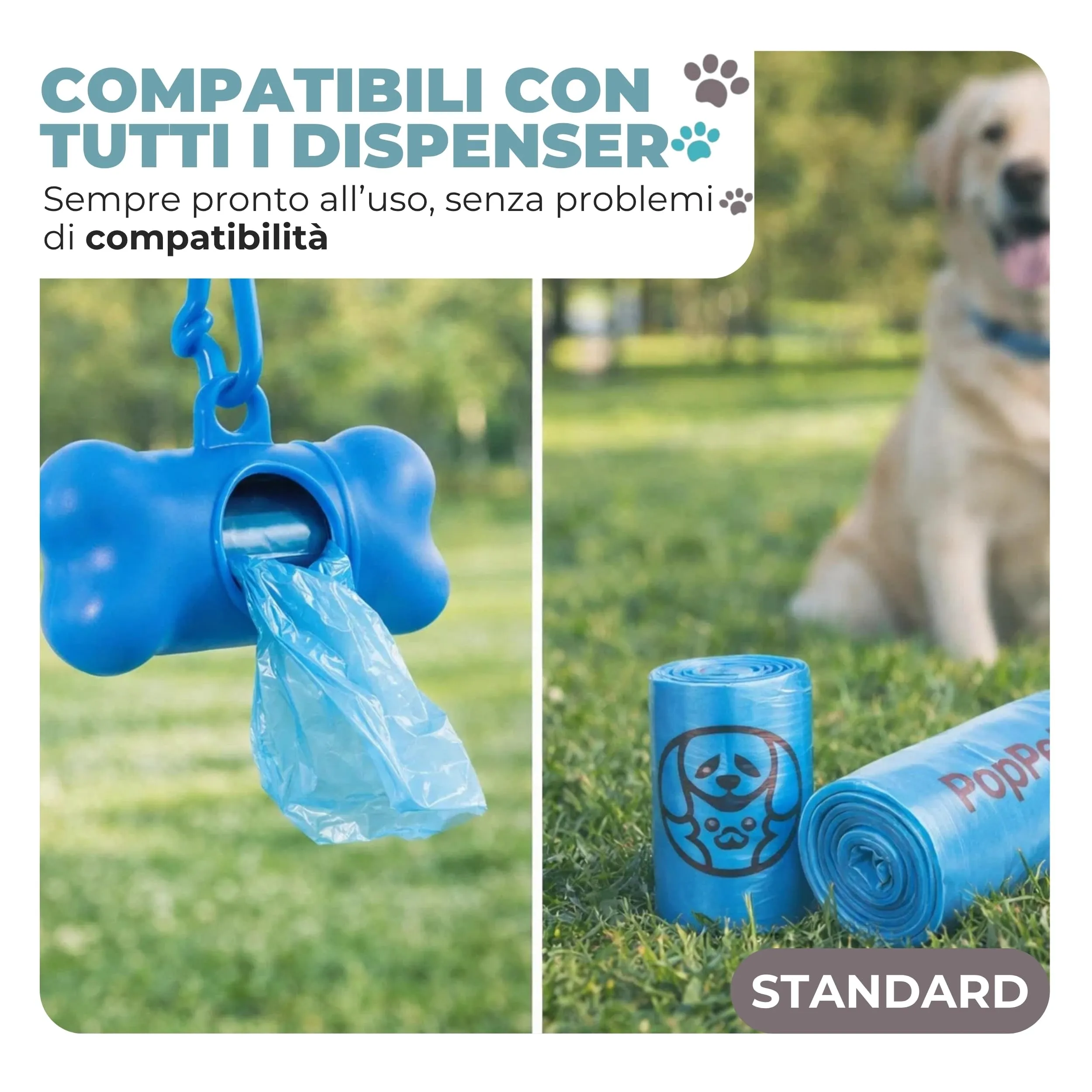 Poppet Sacchetti Igienici Extra Stretch per Escrementi Cani, Materiale Riciclato, 1000 Sacchetti - immagine 6