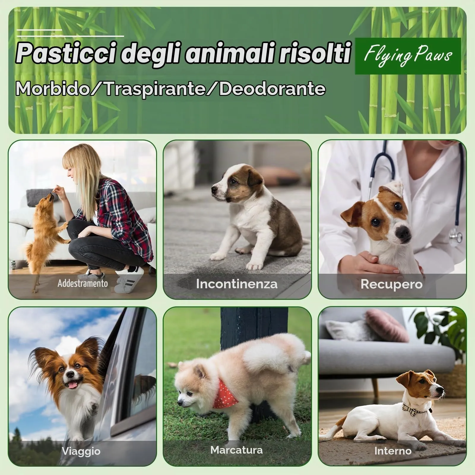 Flying Paws Pannolini per cani maschi, Carbone attivo, XS, 48 pezzi - immagine 7