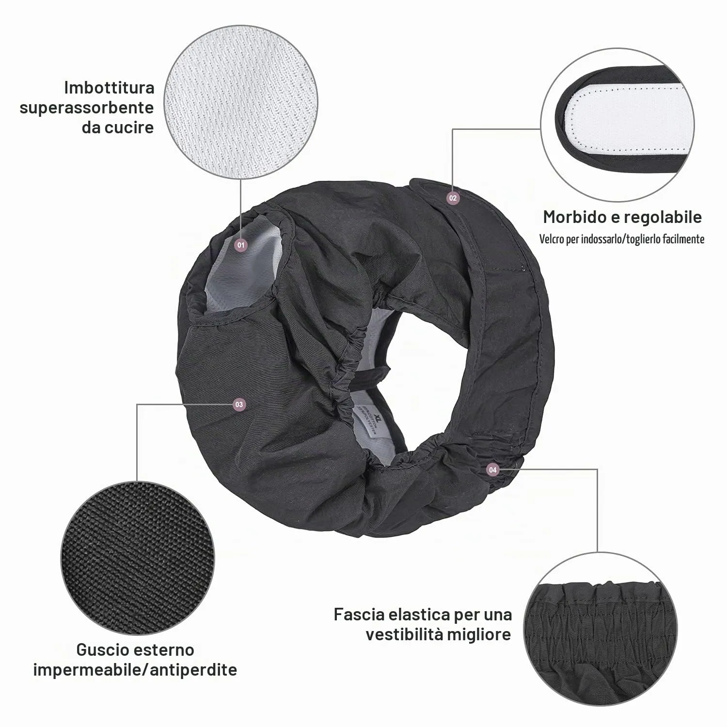 BePetMia Pannolini Lavabili per Cani Femmine, Viola, L - immagine 3
